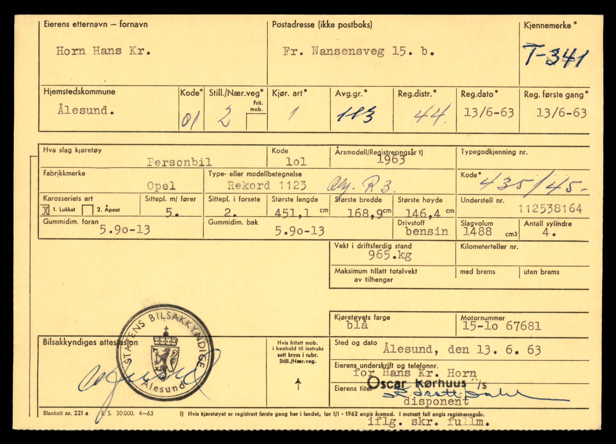 Møre og Romsdal vegkontor - Ålesund trafikkstasjon, AV/SAT-A-4099/F/Fe/L0004: Registreringskort for kjøretøy T 341 - T 442, 1927-1998, p. 31