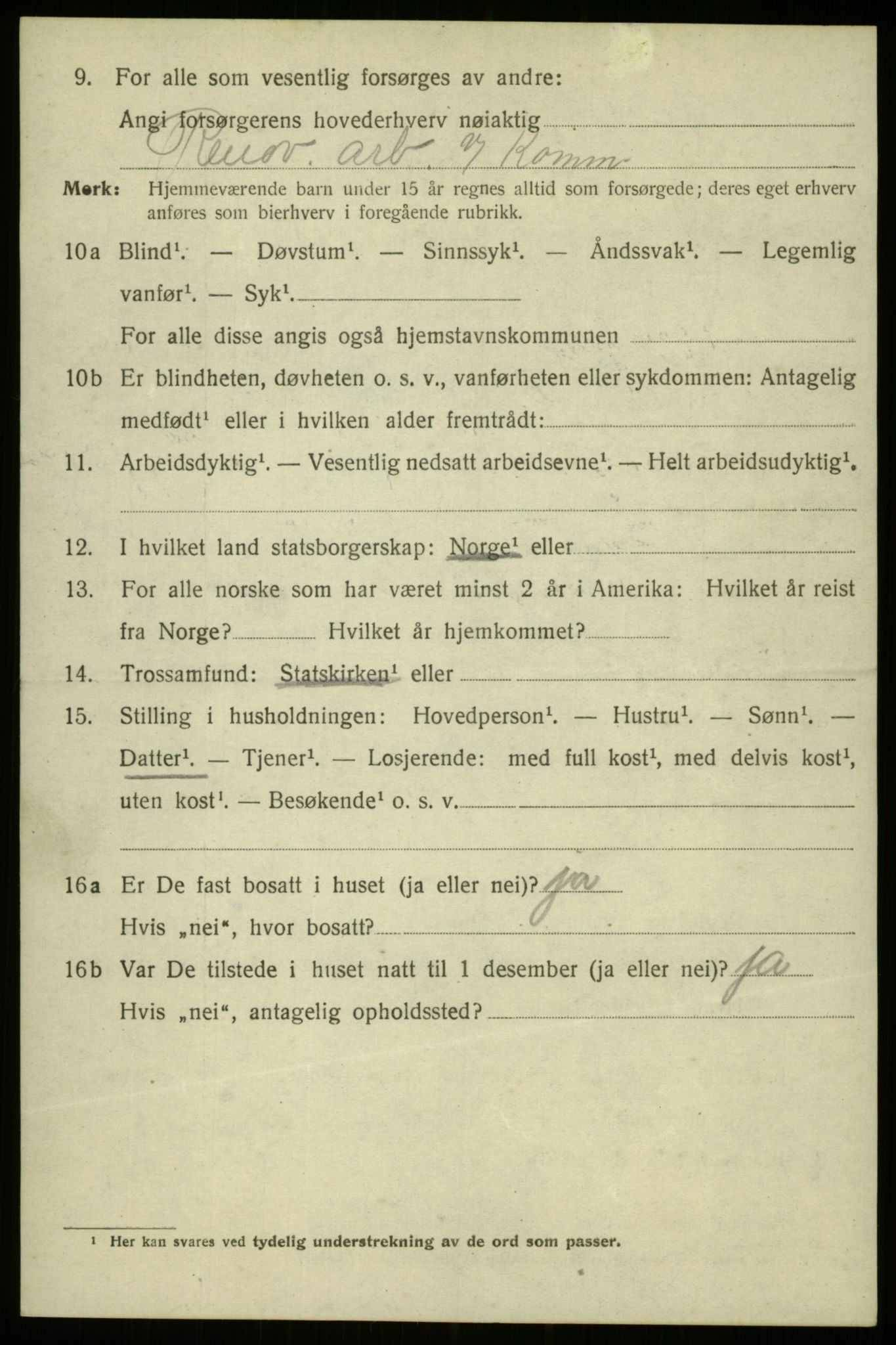 SAB, 1920 census for Bergen, 1920, p. 133064