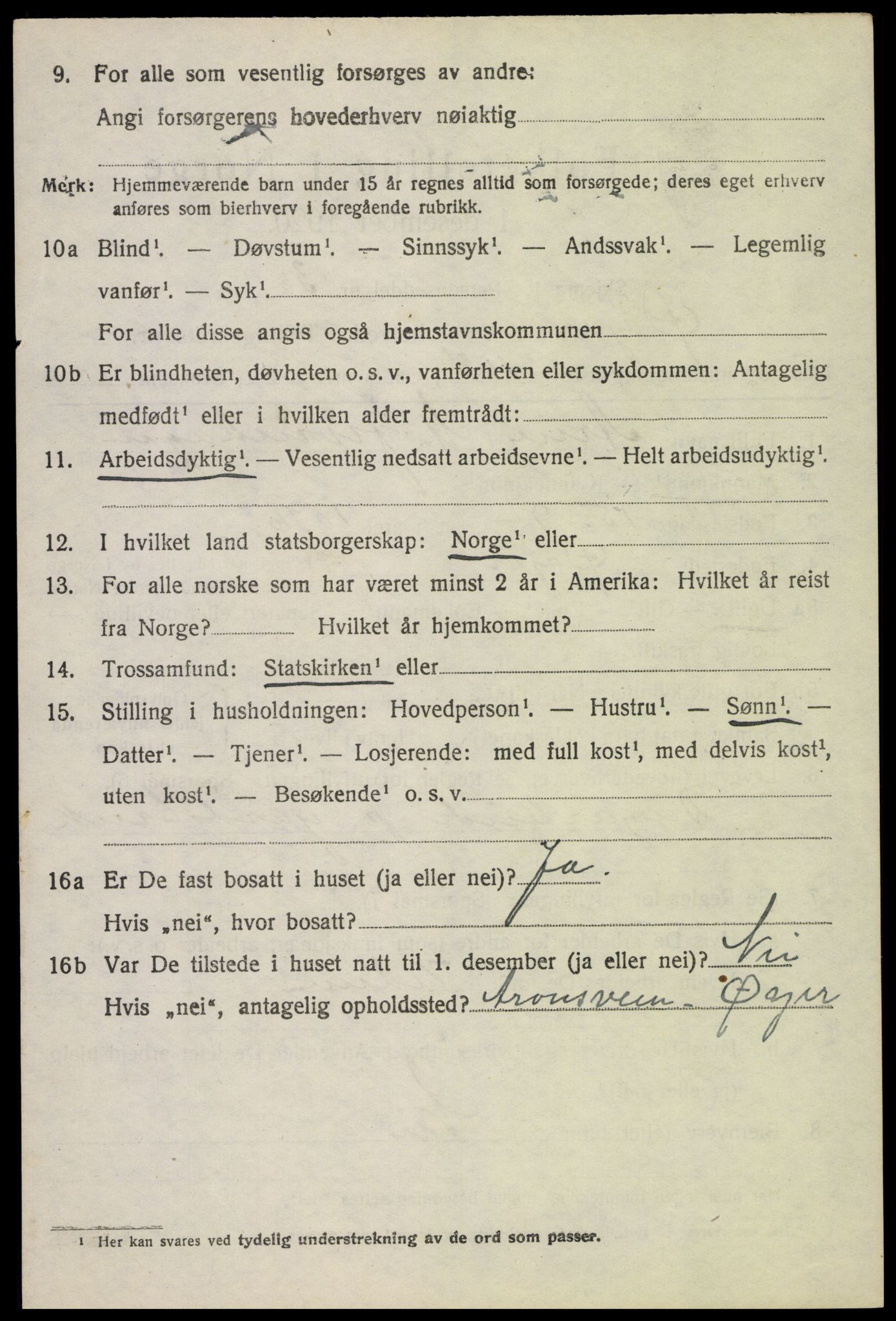 SAH, 1920 census for Øyer, 1920, p. 3276