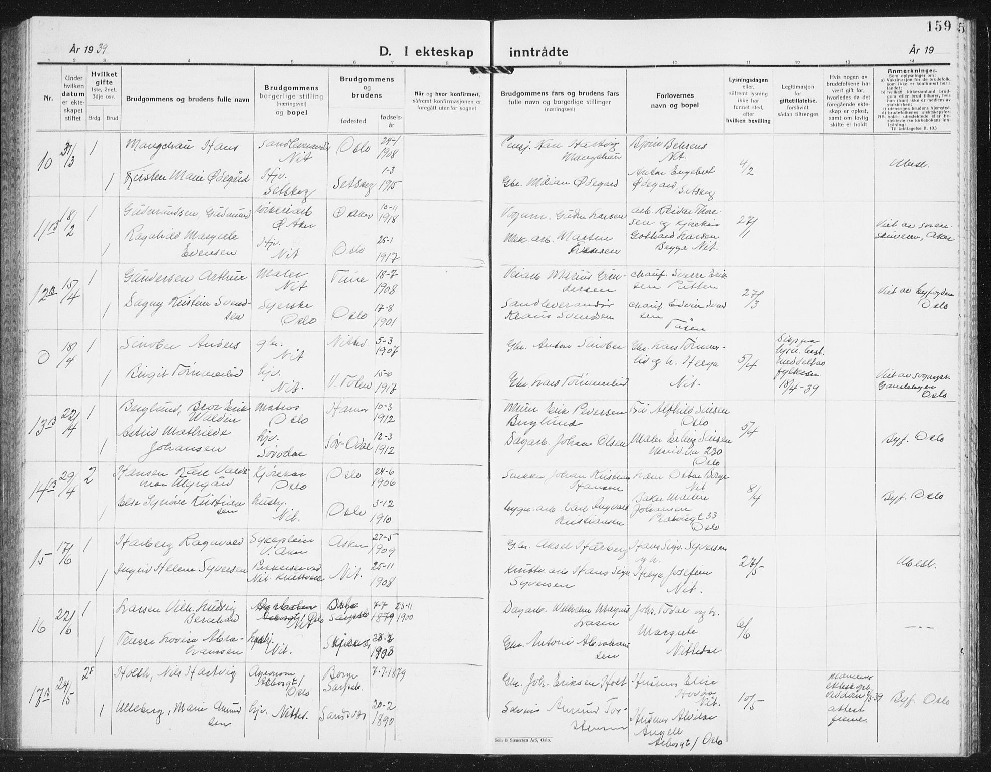 Nittedal prestekontor Kirkebøker, SAO/A-10365a/G/Ga/L0004: Parish register (copy) no. I 4, 1930-1943, p. 159