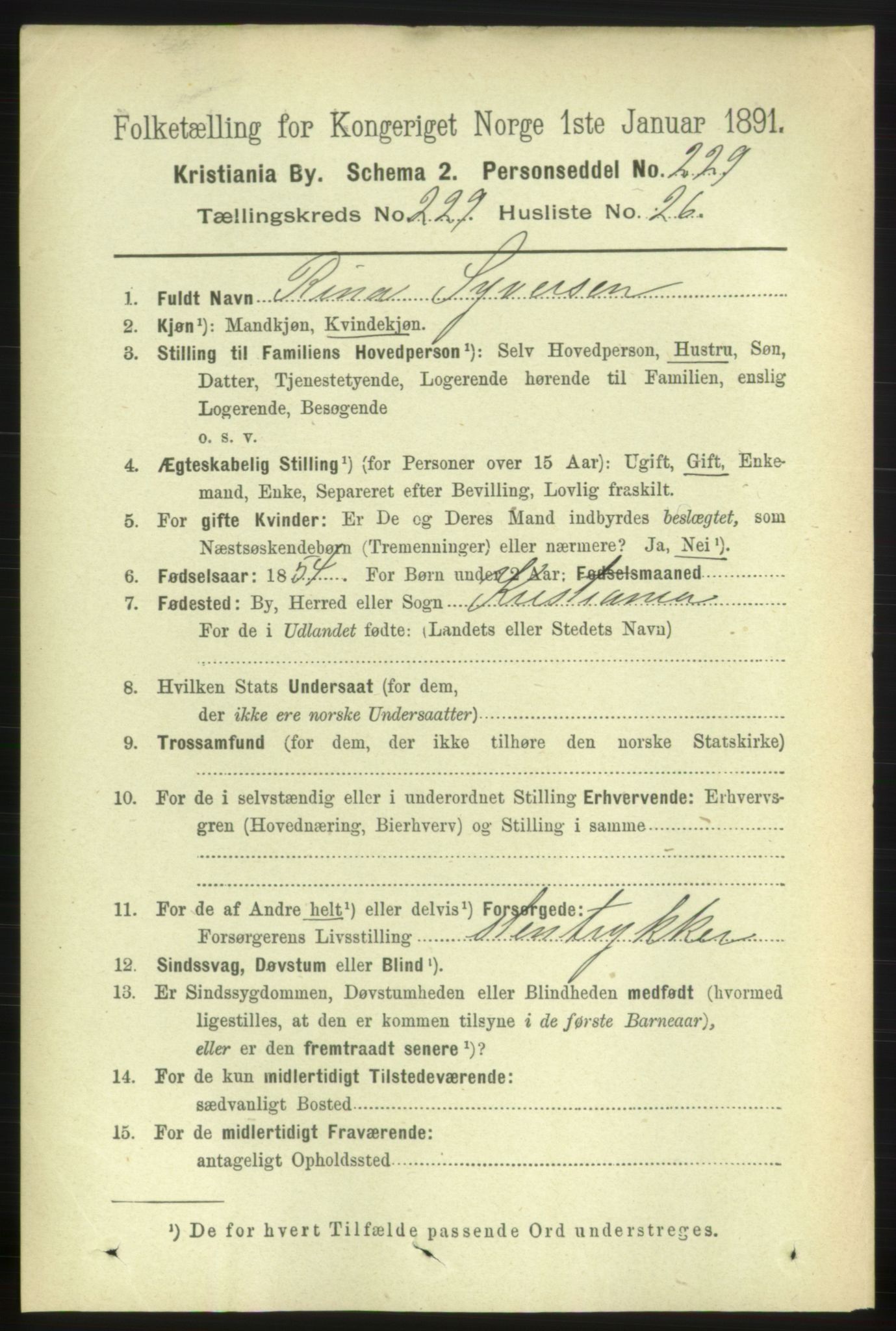 RA, 1891 census for 0301 Kristiania, 1891, p. 141379