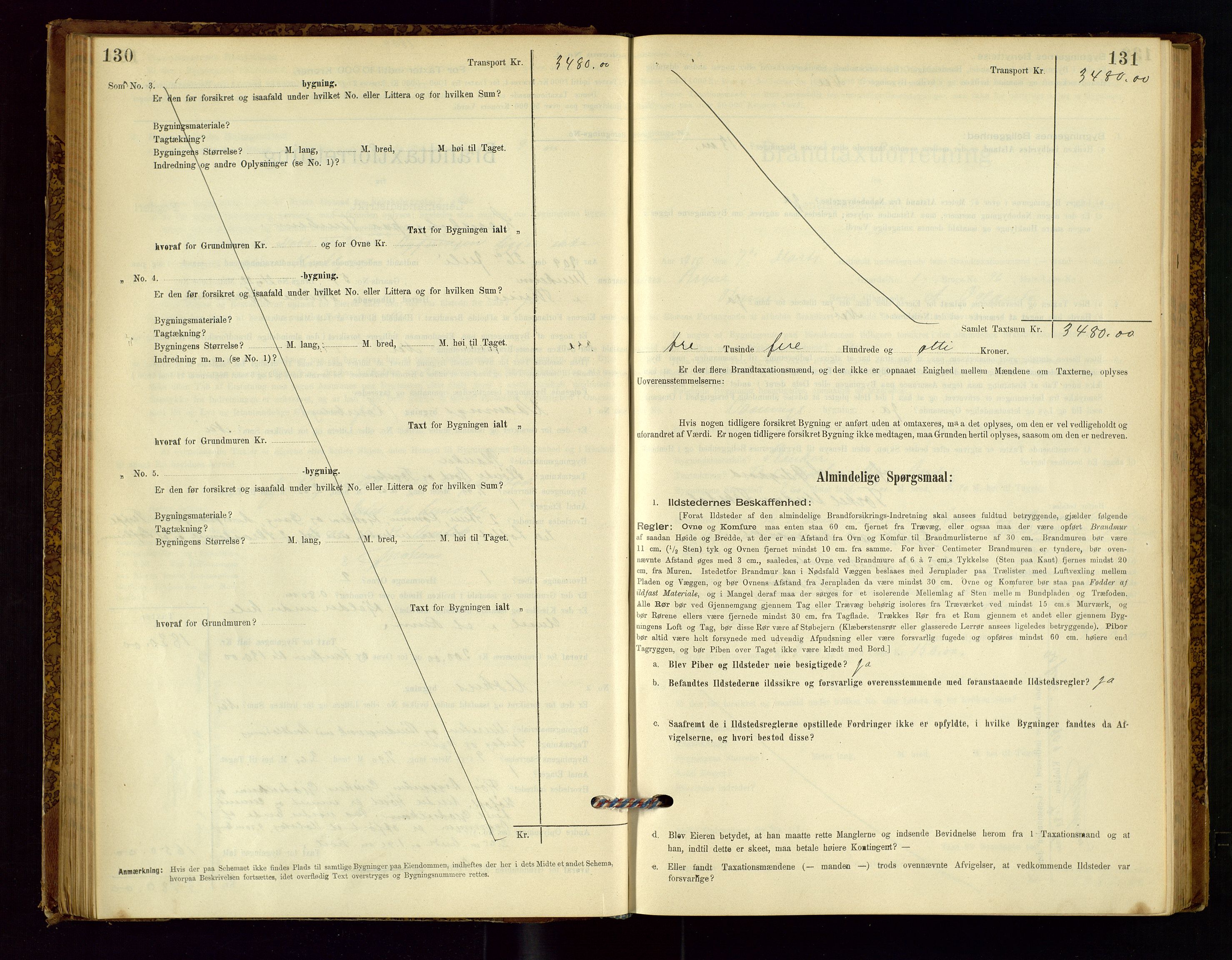 Time lensmannskontor, AV/SAST-A-100420/Gob/L0001: Branntakstprotokoll, 1896-1914, p. 130-131