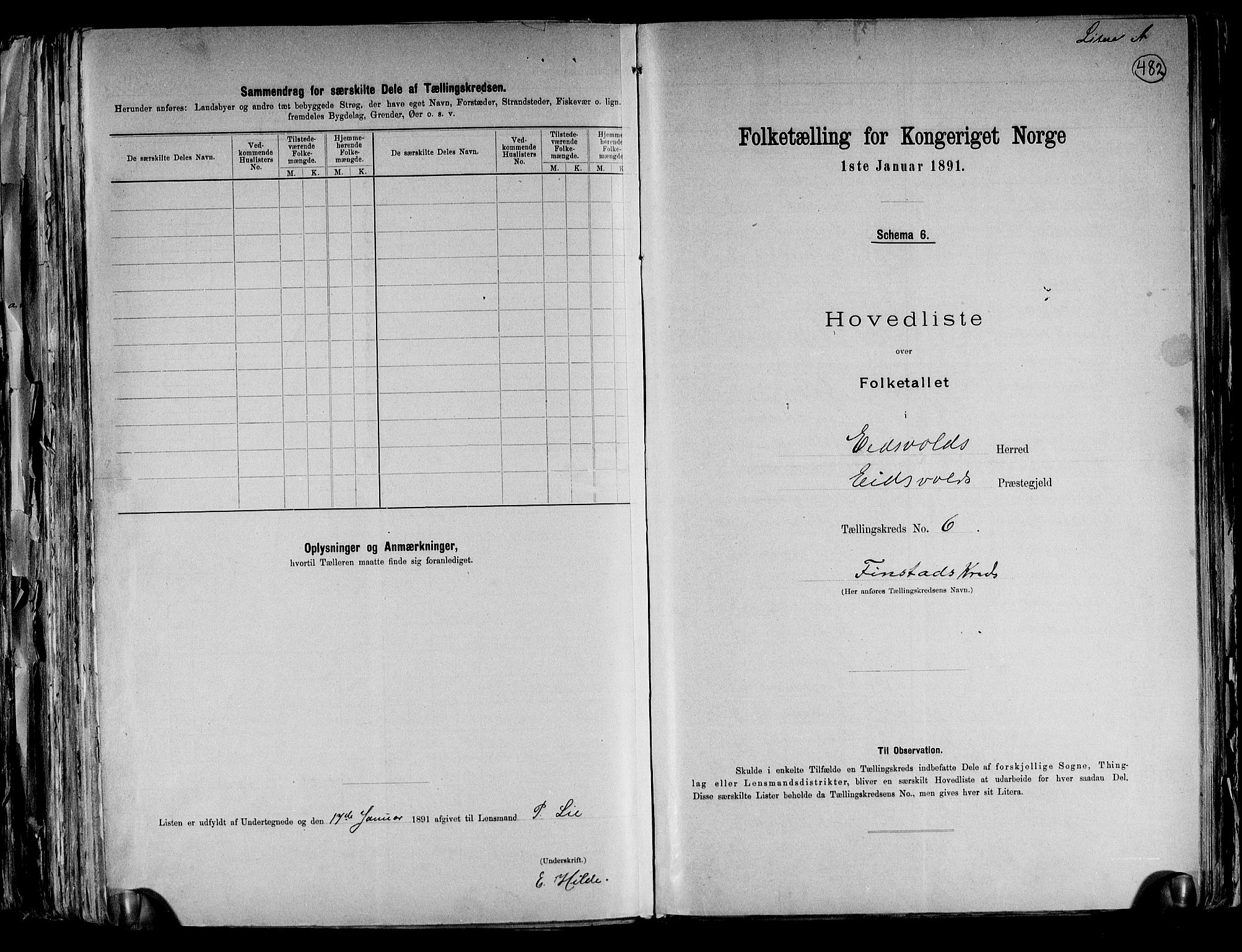 RA, 1891 census for 0237 Eidsvoll, 1891, p. 19