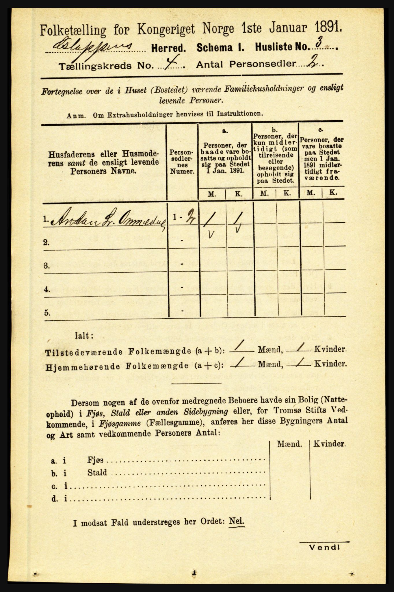 RA, 1891 census for 1445 Gloppen, 1891, p. 1639