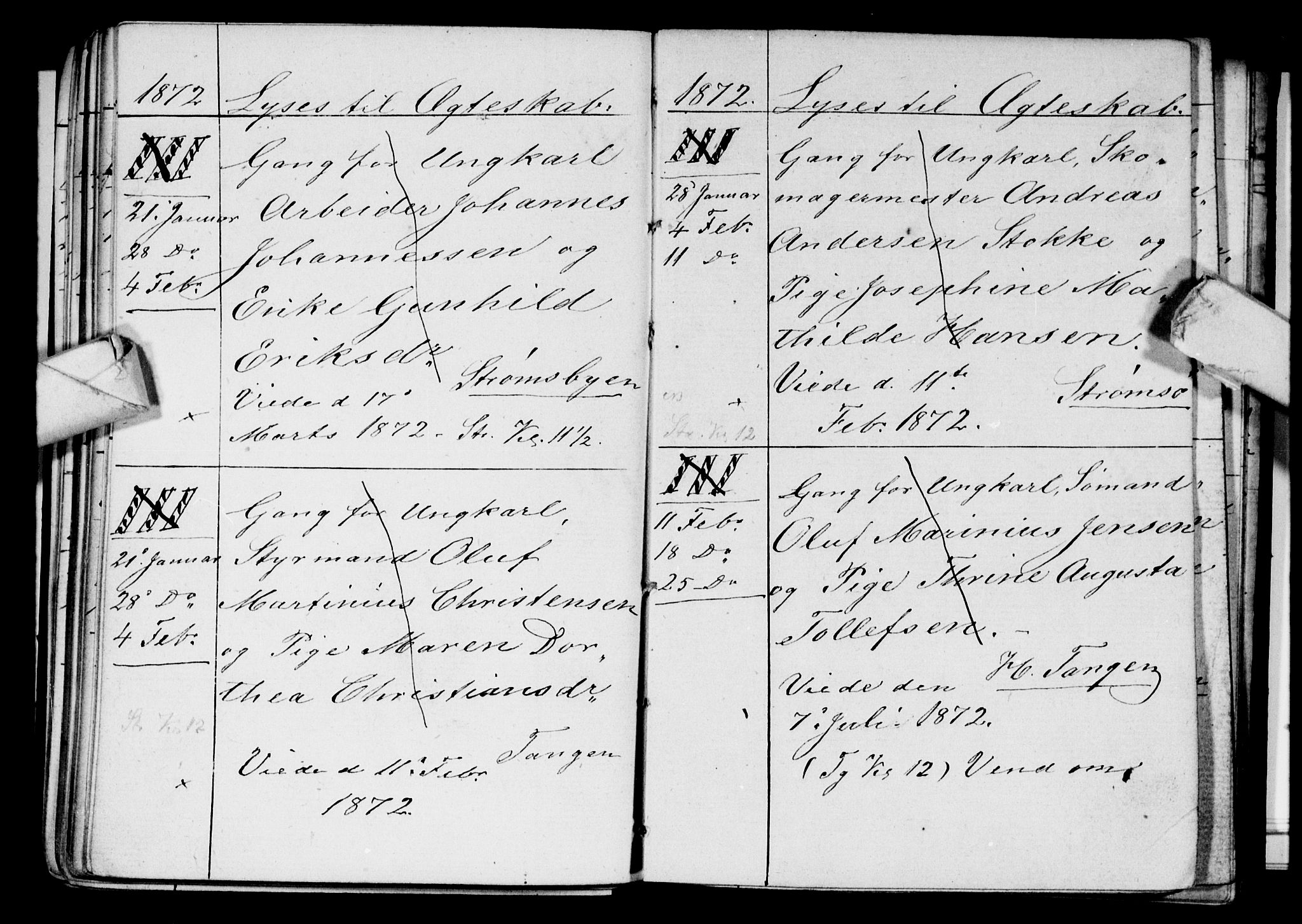 Strømsø kirkebøker, AV/SAKO-A-246/H/Ha/L0003: Banns register no. 3, 1866-1874