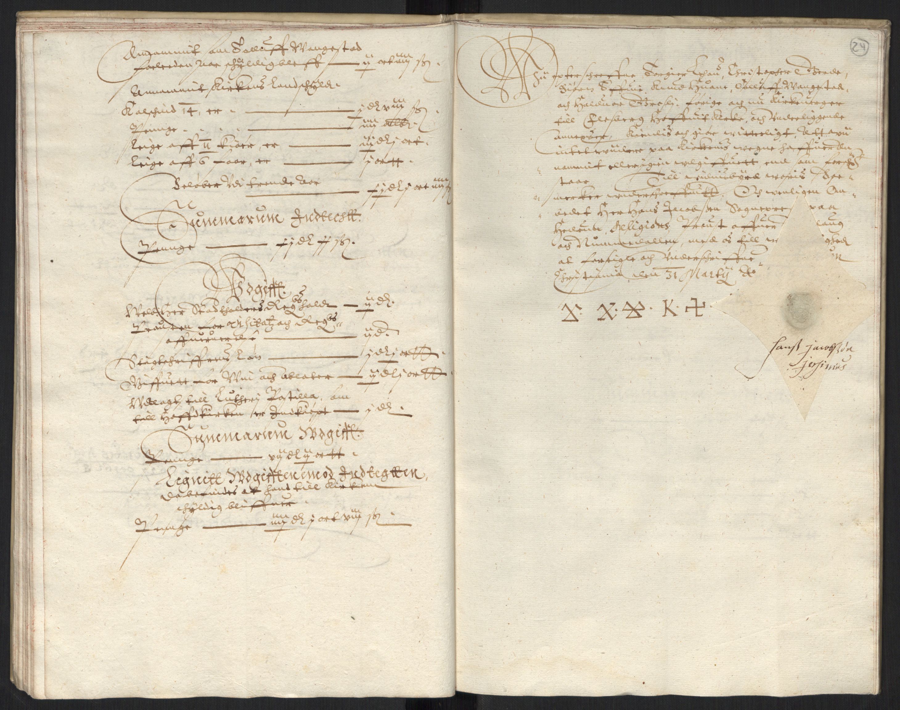 Rentekammeret inntil 1814, Reviderte regnskaper, Kirkeregnskap, RA/EA-4067/Ra/L0004/0004: Kirkeregnskap / Noen resterende kirkeregnskaper for Oslo stift i Jens Juels tid, 1615-1628, p. 23b-24a