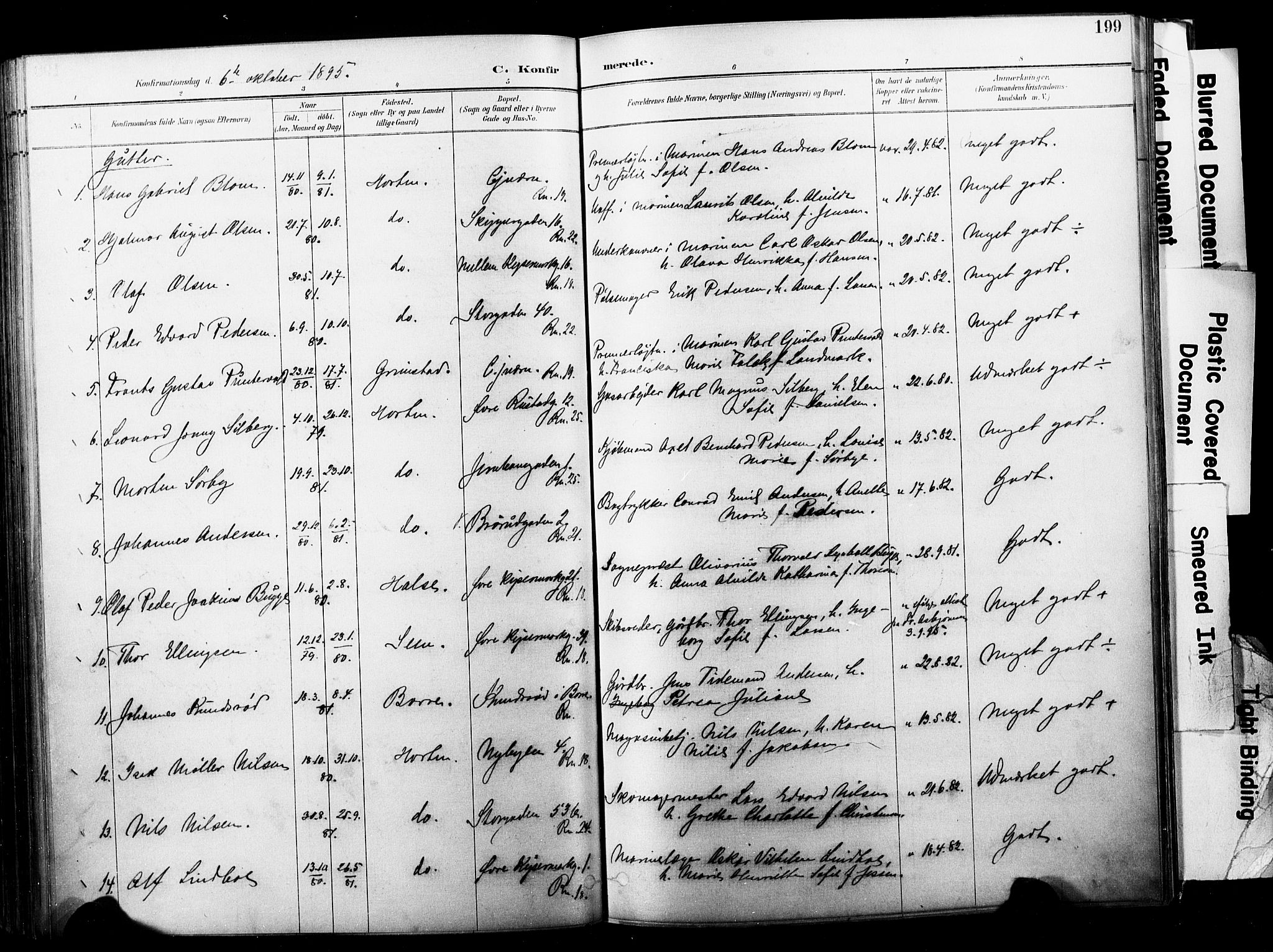 Horten kirkebøker, AV/SAKO-A-348/F/Fa/L0004: Parish register (official) no. 4, 1888-1895, p. 199