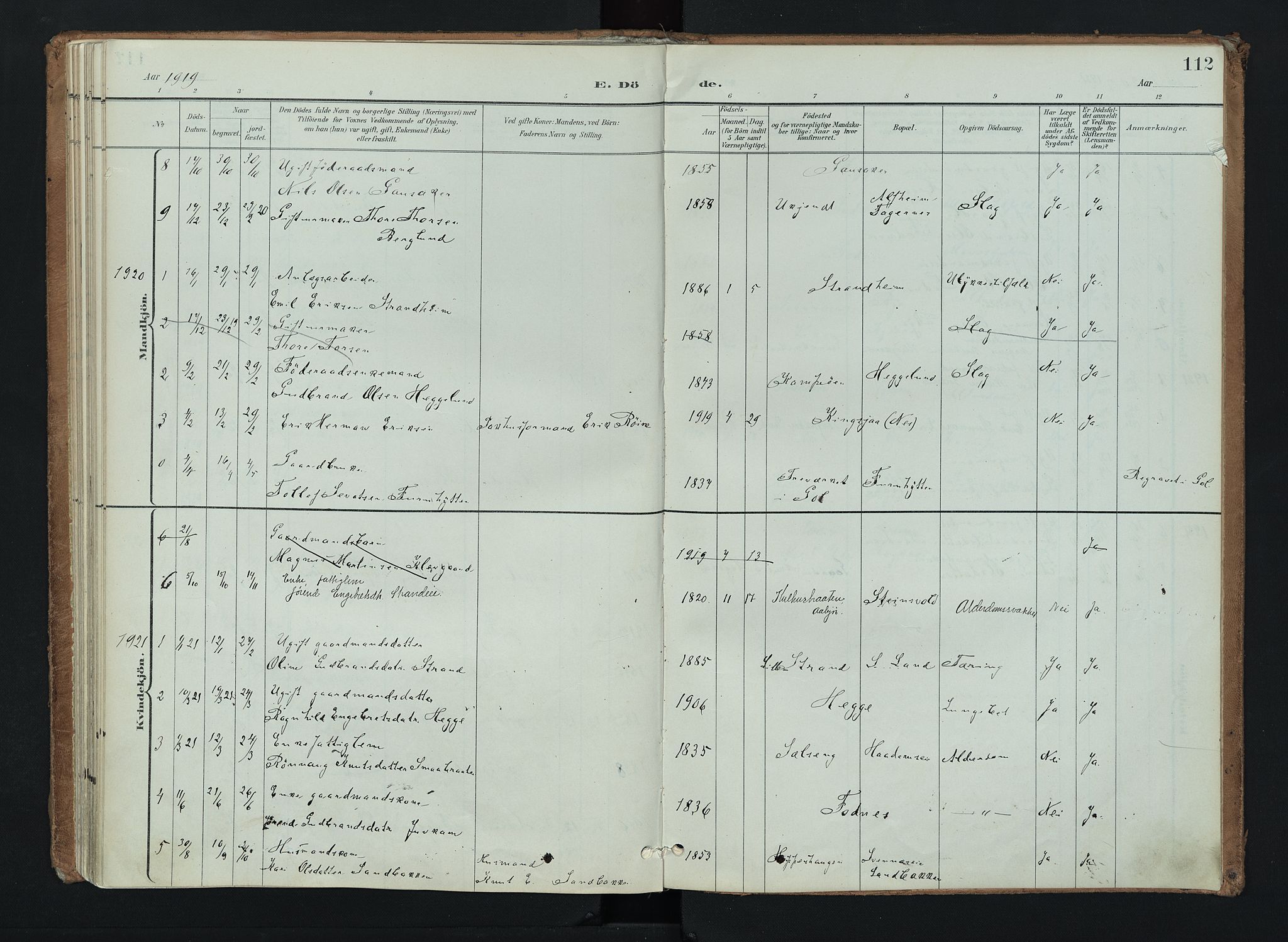 Nord-Aurdal prestekontor, SAH/PREST-132/H/Ha/Haa/L0016: Parish register (official) no. 16, 1897-1925, p. 112