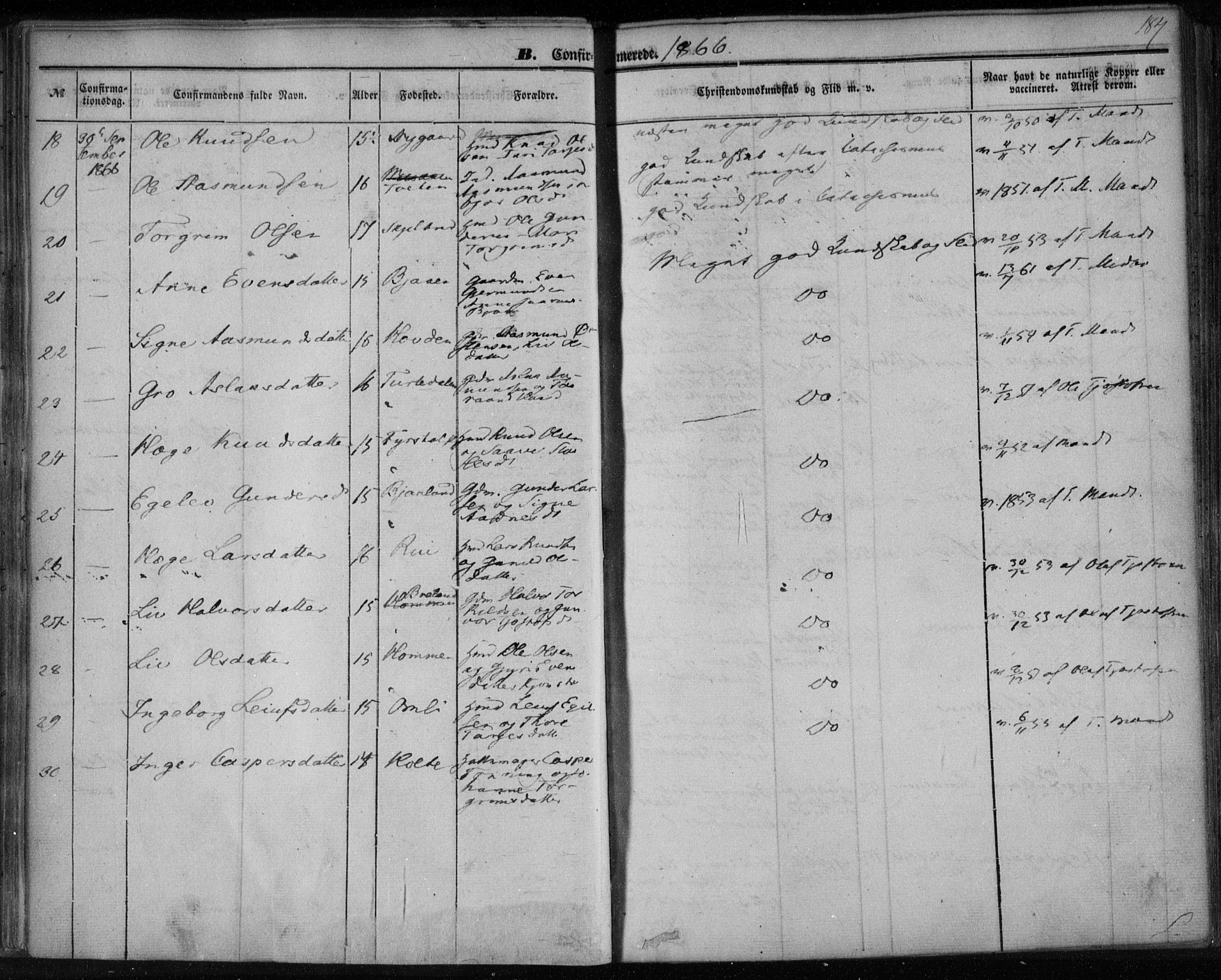 Lårdal kirkebøker, AV/SAKO-A-284/F/Fa/L0006: Parish register (official) no. I 6, 1861-1886, p. 187