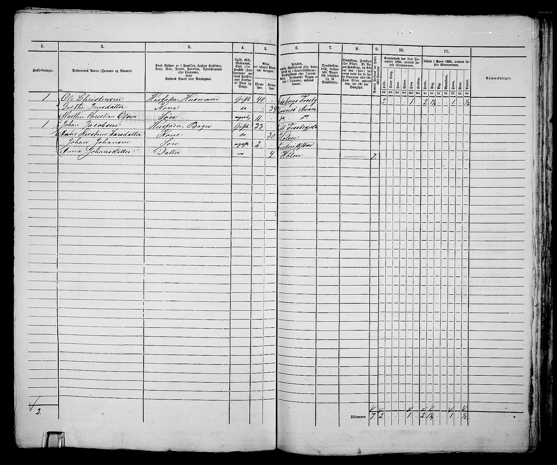 RA, 1865 census for Fredrikstad/Fredrikstad, 1865, p. 721