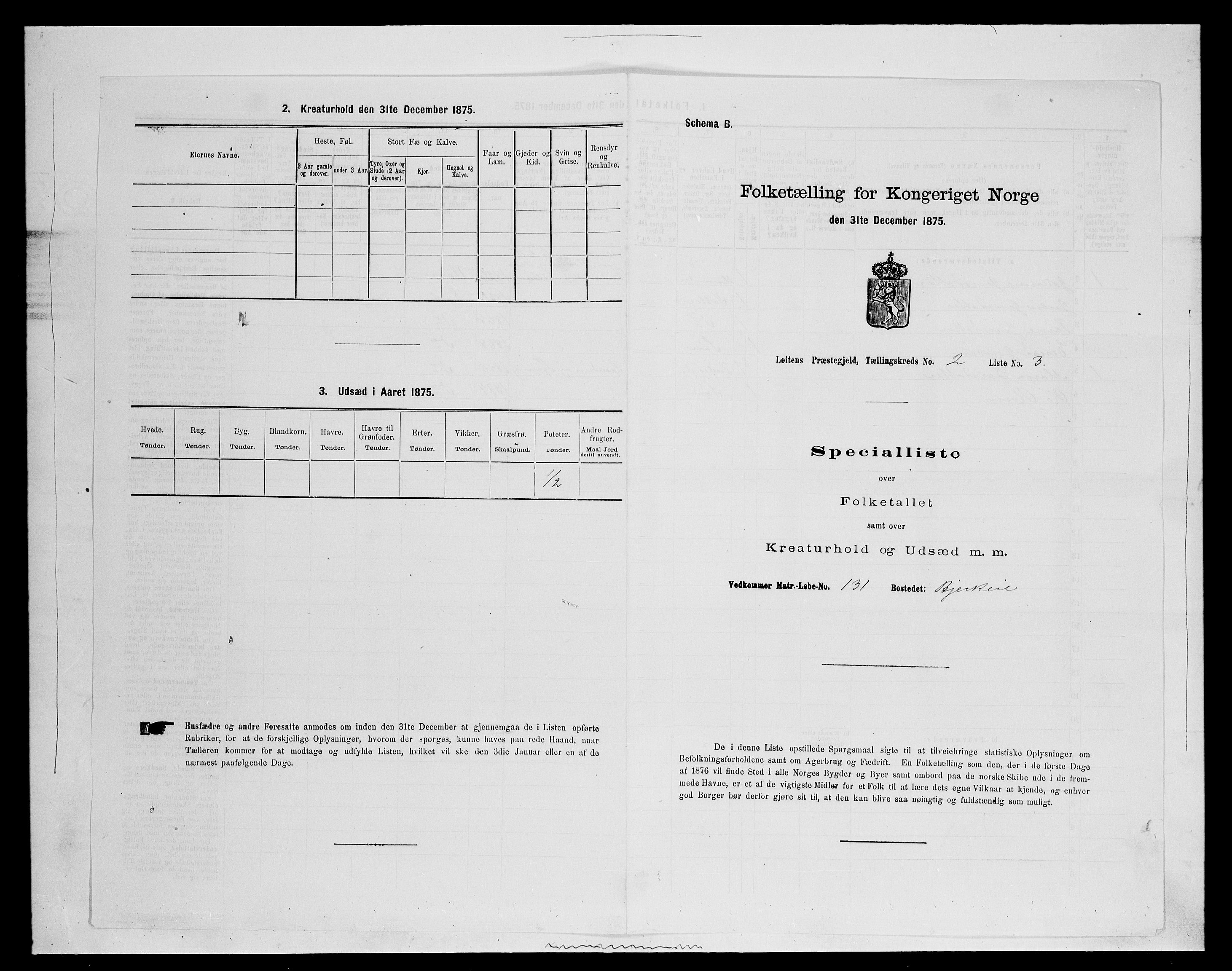 SAH, 1875 census for 0415P Løten, 1875, p. 437