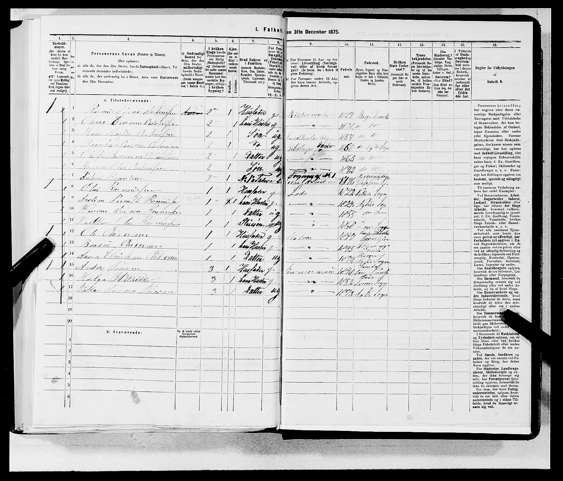 SAB, 1875 census for 1301 Bergen, 1875, p. 366