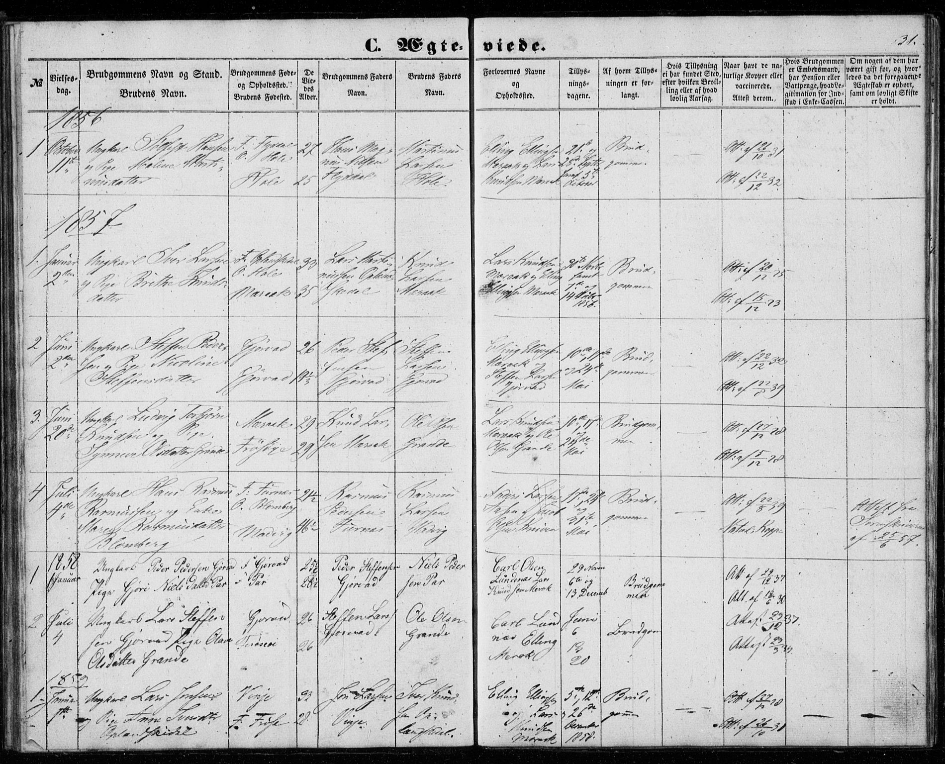 Ministerialprotokoller, klokkerbøker og fødselsregistre - Møre og Romsdal, AV/SAT-A-1454/518/L0234: Parish register (copy) no. 518C01, 1854-1884, p. 31