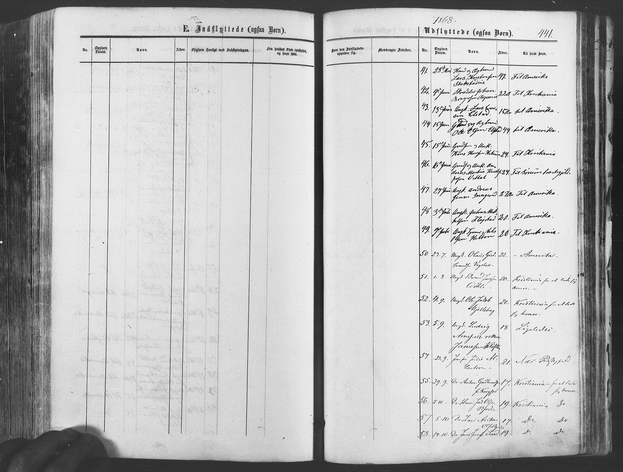 Ullensaker prestekontor Kirkebøker, AV/SAO-A-10236a/F/Fa/L0016: Parish register (official) no. I 16, 1863-1875, p. 441