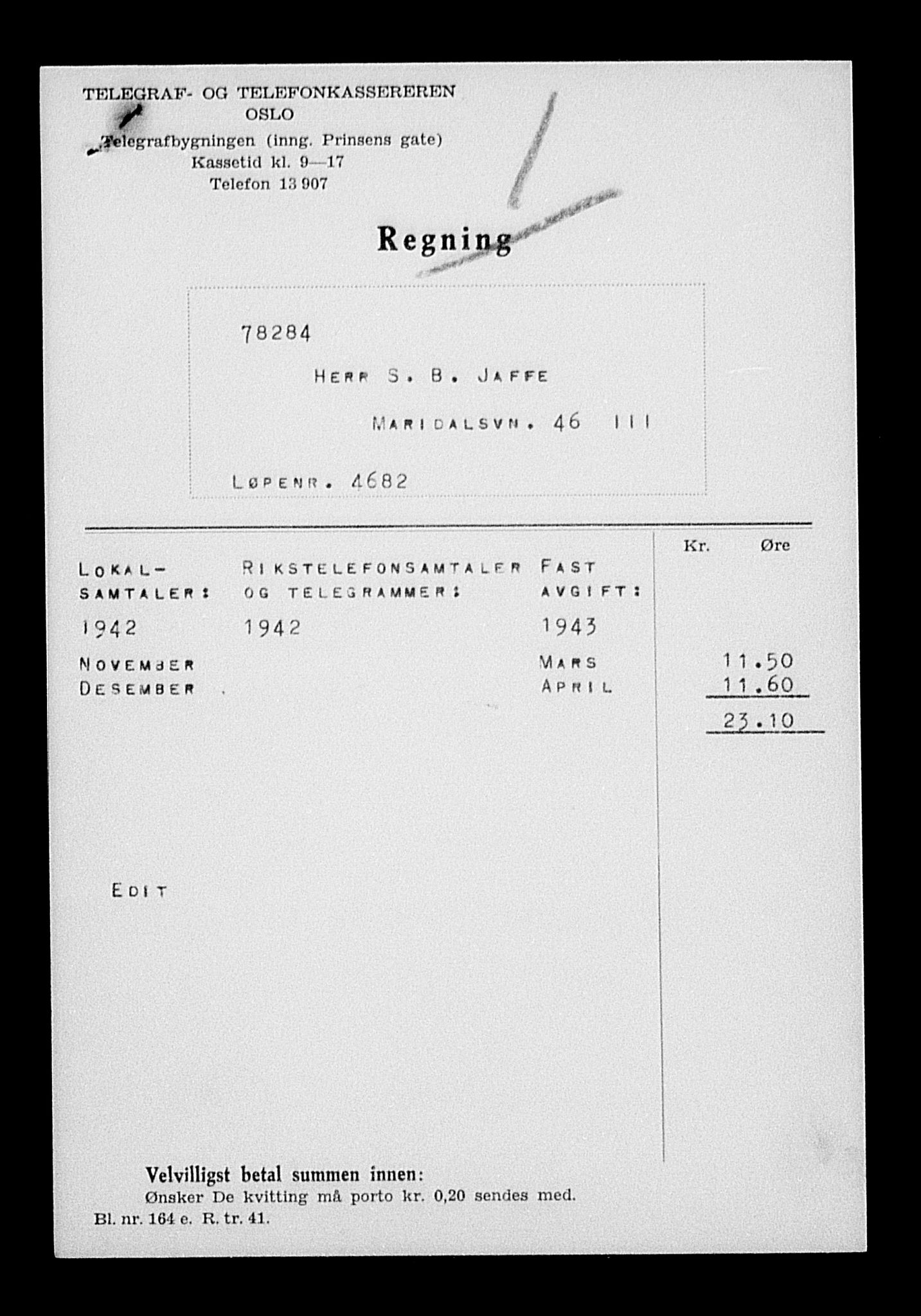 Justisdepartementet, Tilbakeføringskontoret for inndratte formuer, AV/RA-S-1564/H/Hc/Hcc/L0947: --, 1945-1947, p. 107