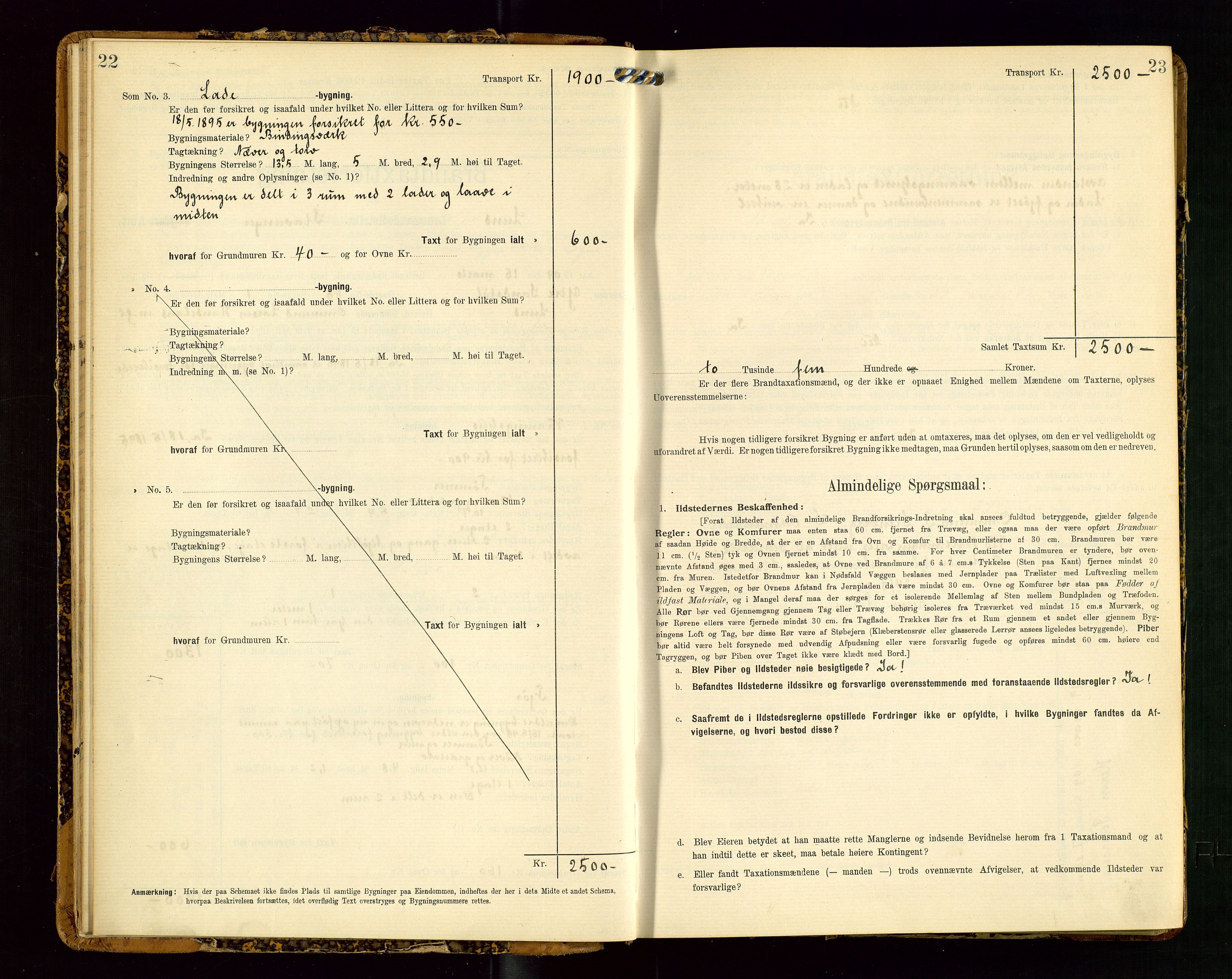 Lund lensmannskontor, AV/SAST-A-100303/Gob/L0002: "Brandtakstprotokol", 1908-1918, p. 22-23