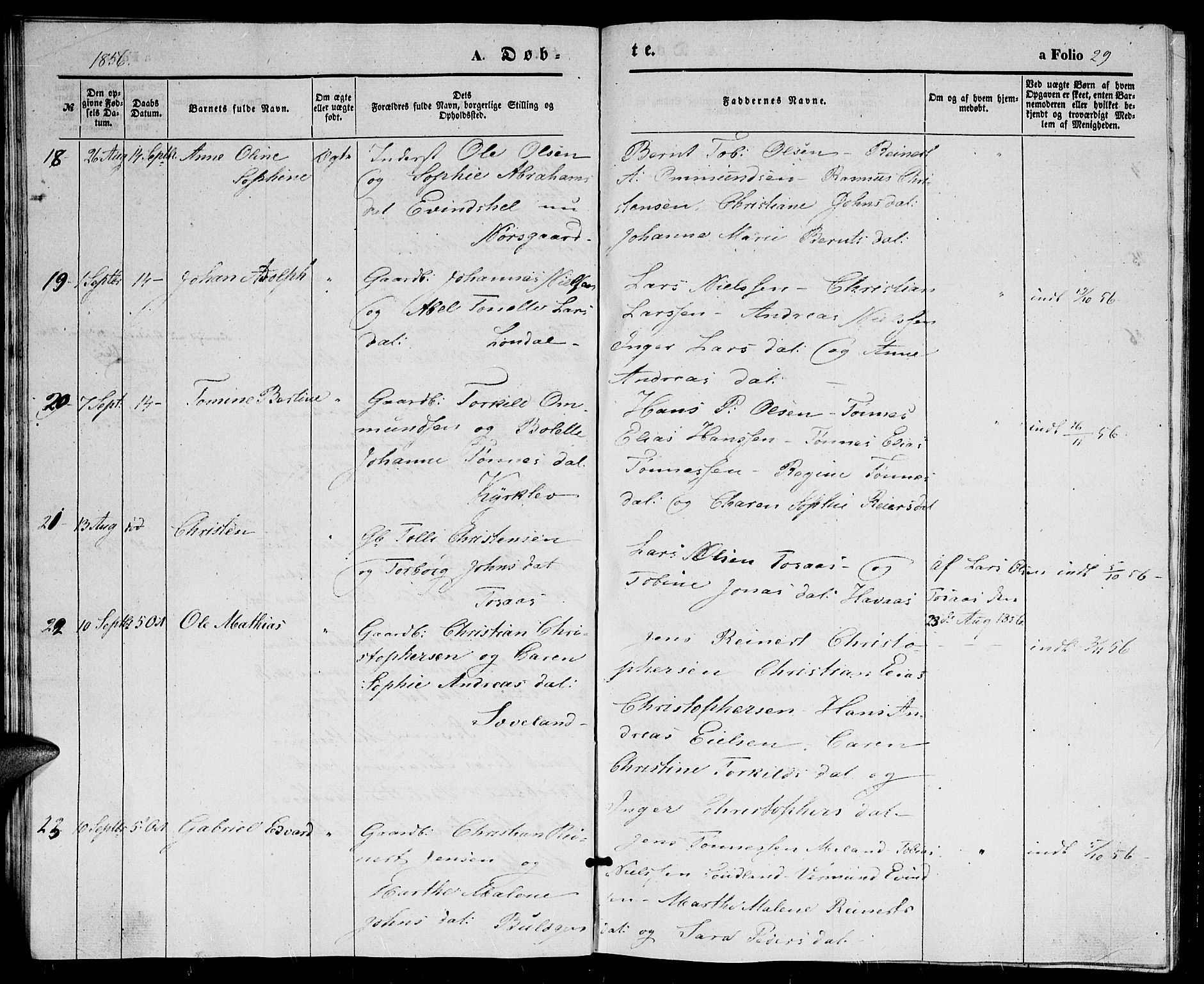 Herad sokneprestkontor, AV/SAK-1111-0018/F/Fb/Fba/L0002: Parish register (copy) no. B 2, 1852-1862, p. 29