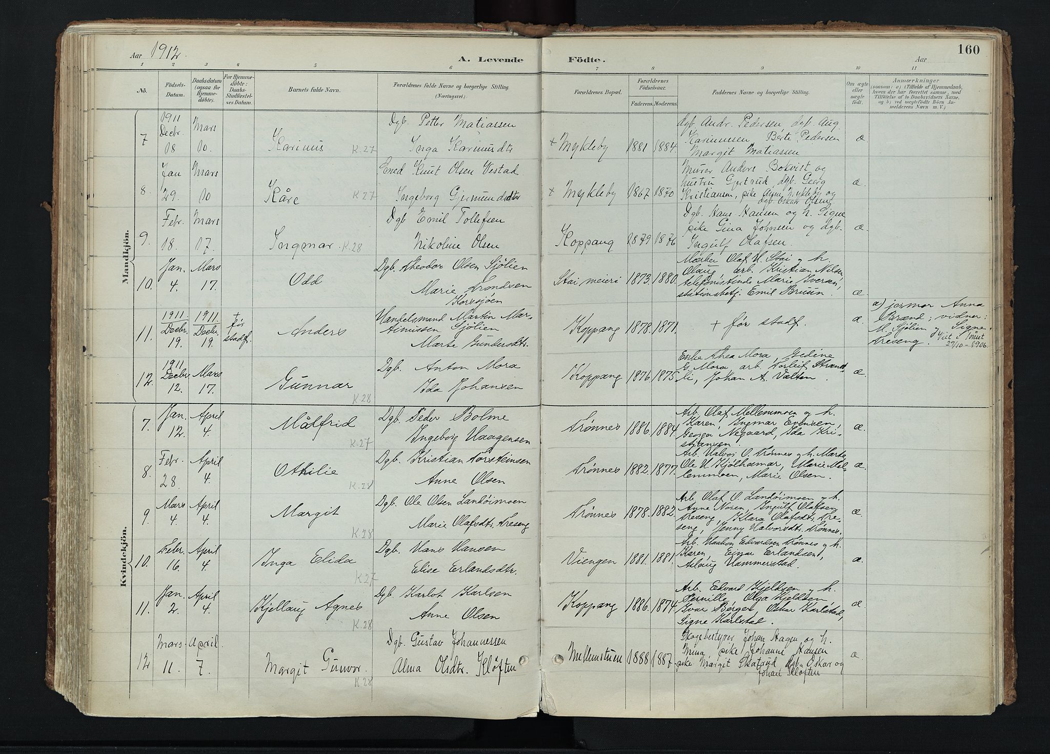 Stor-Elvdal prestekontor, AV/SAH-PREST-052/H/Ha/Haa/L0004: Parish register (official) no. 4, 1890-1922, p. 160