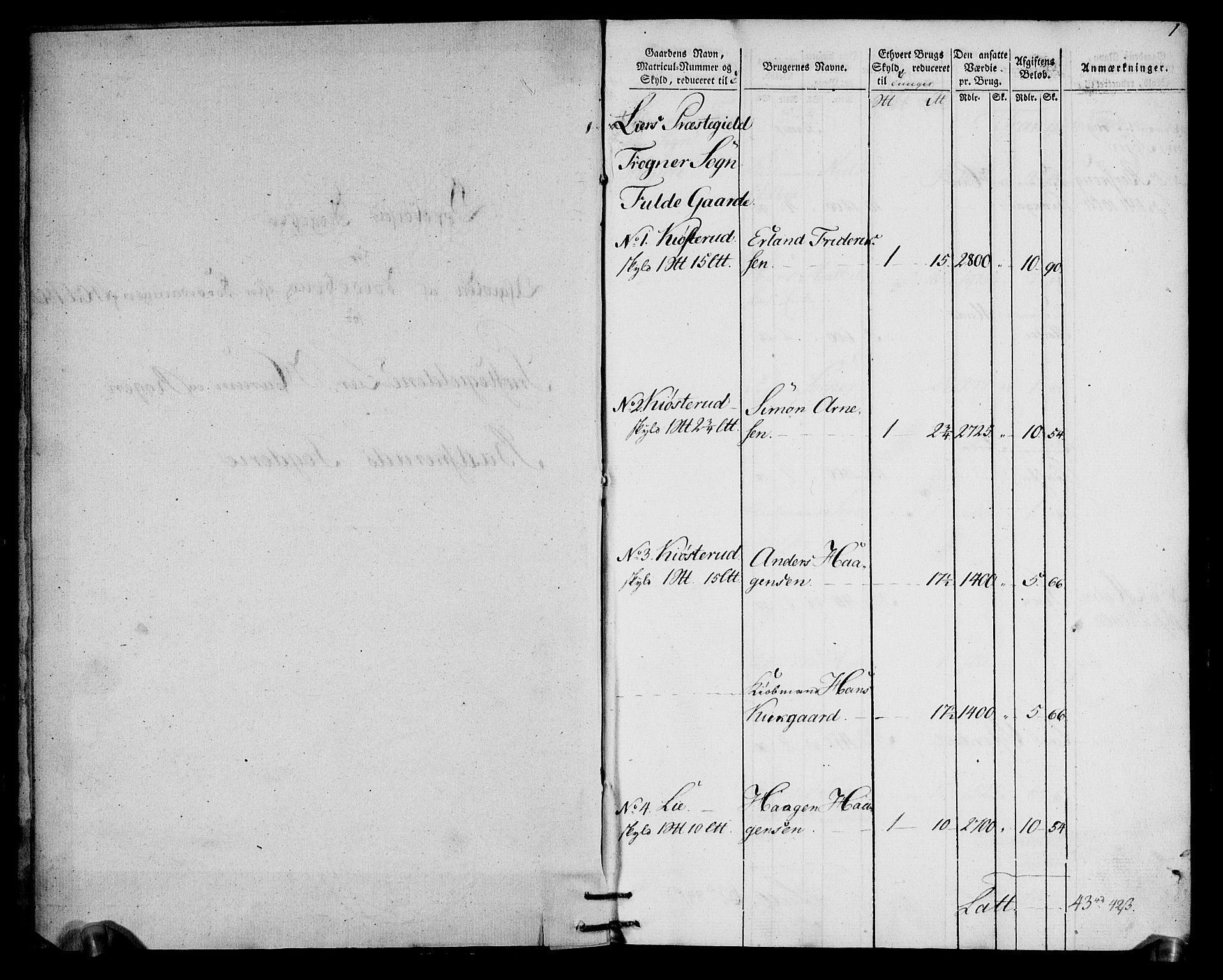 Rentekammeret inntil 1814, Realistisk ordnet avdeling, RA/EA-4070/N/Ne/Nea/L0066: Buskerud fogderi. Oppebørselsregister for Lier, Røyken og Hurum prestegjeld, 1803-1804, p. 3