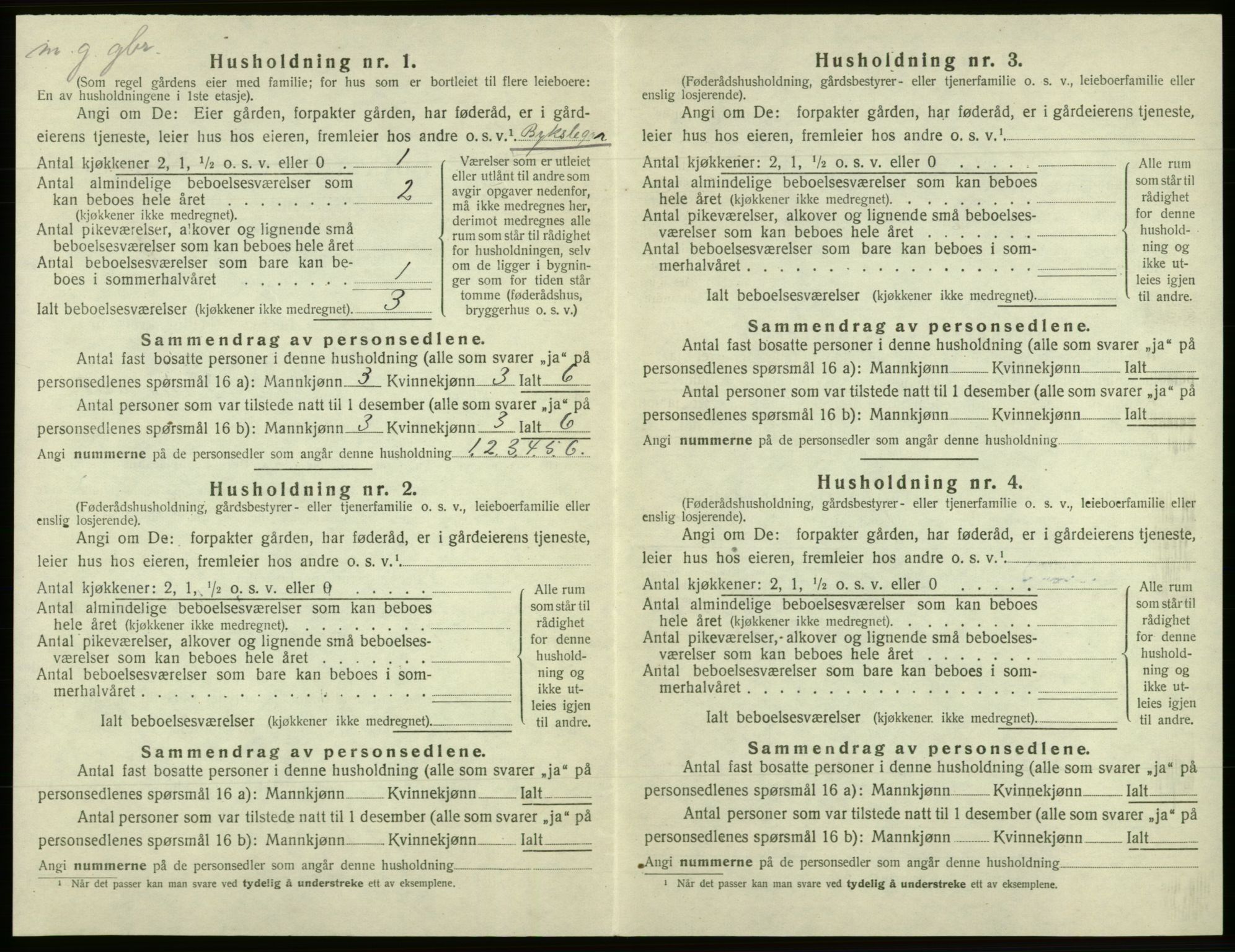 SAB, 1920 census for Os, 1920, p. 574