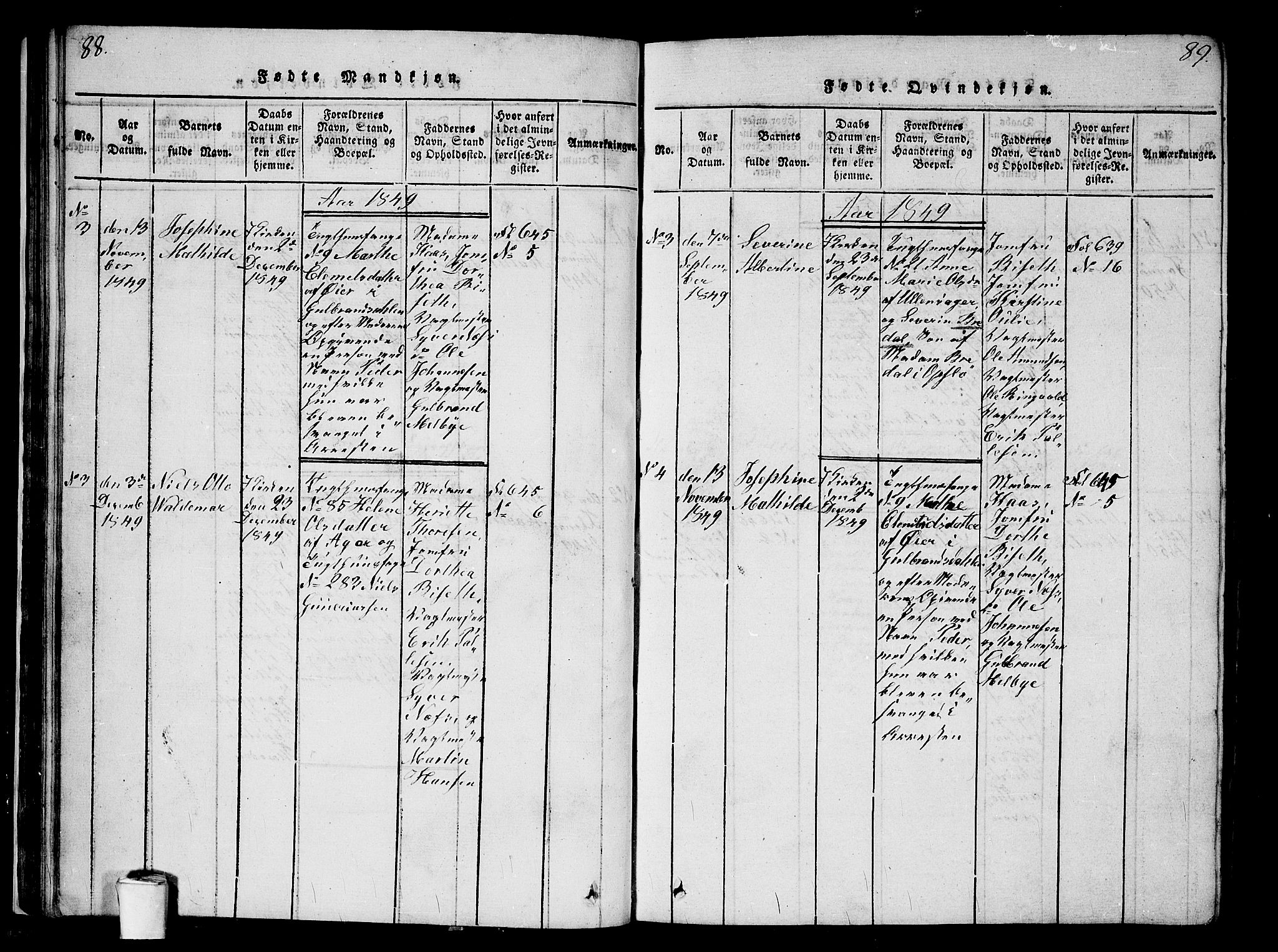 Kristiania tukthusprest Kirkebøker, AV/SAO-A-10881/G/Ga/L0001: Parish register (copy) no. 1, 1818-1857, p. 88-89