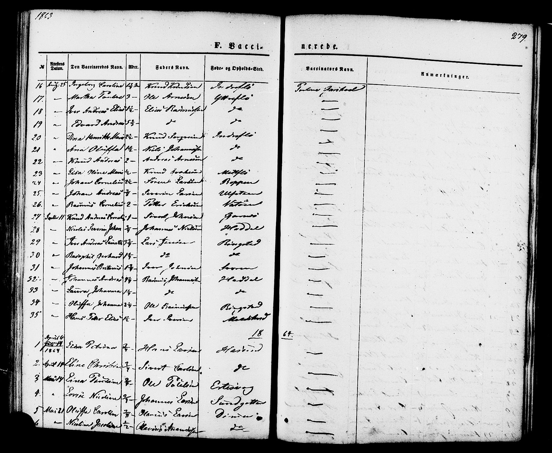 Ministerialprotokoller, klokkerbøker og fødselsregistre - Møre og Romsdal, AV/SAT-A-1454/509/L0105: Parish register (official) no. 509A03, 1848-1882, p. 279