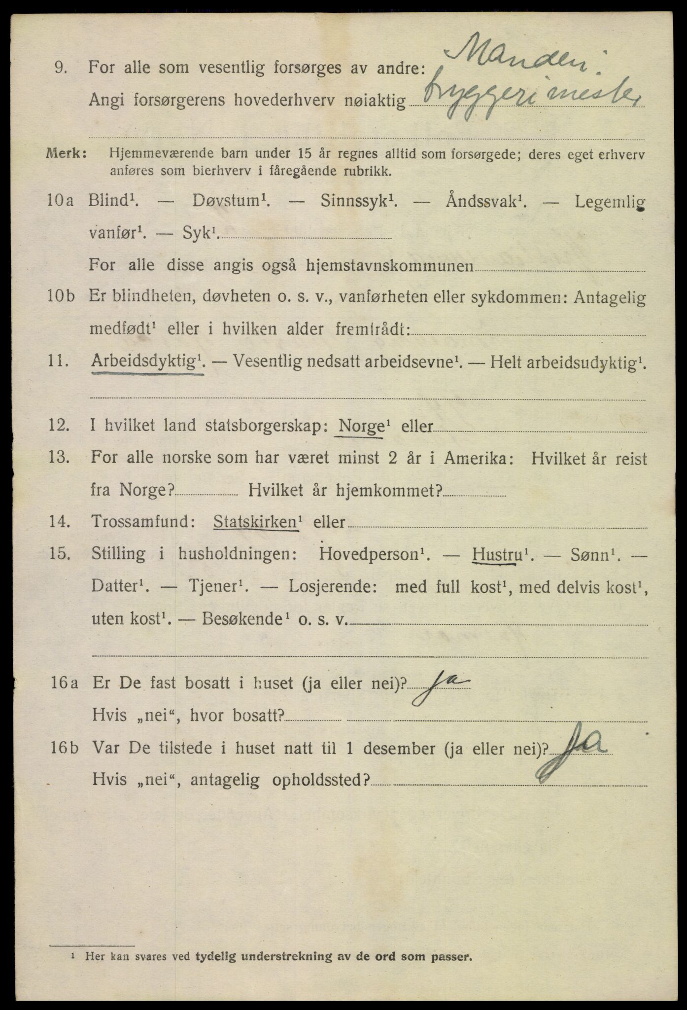 SAK, 1920 census for Kristiansand, 1920, p. 43636