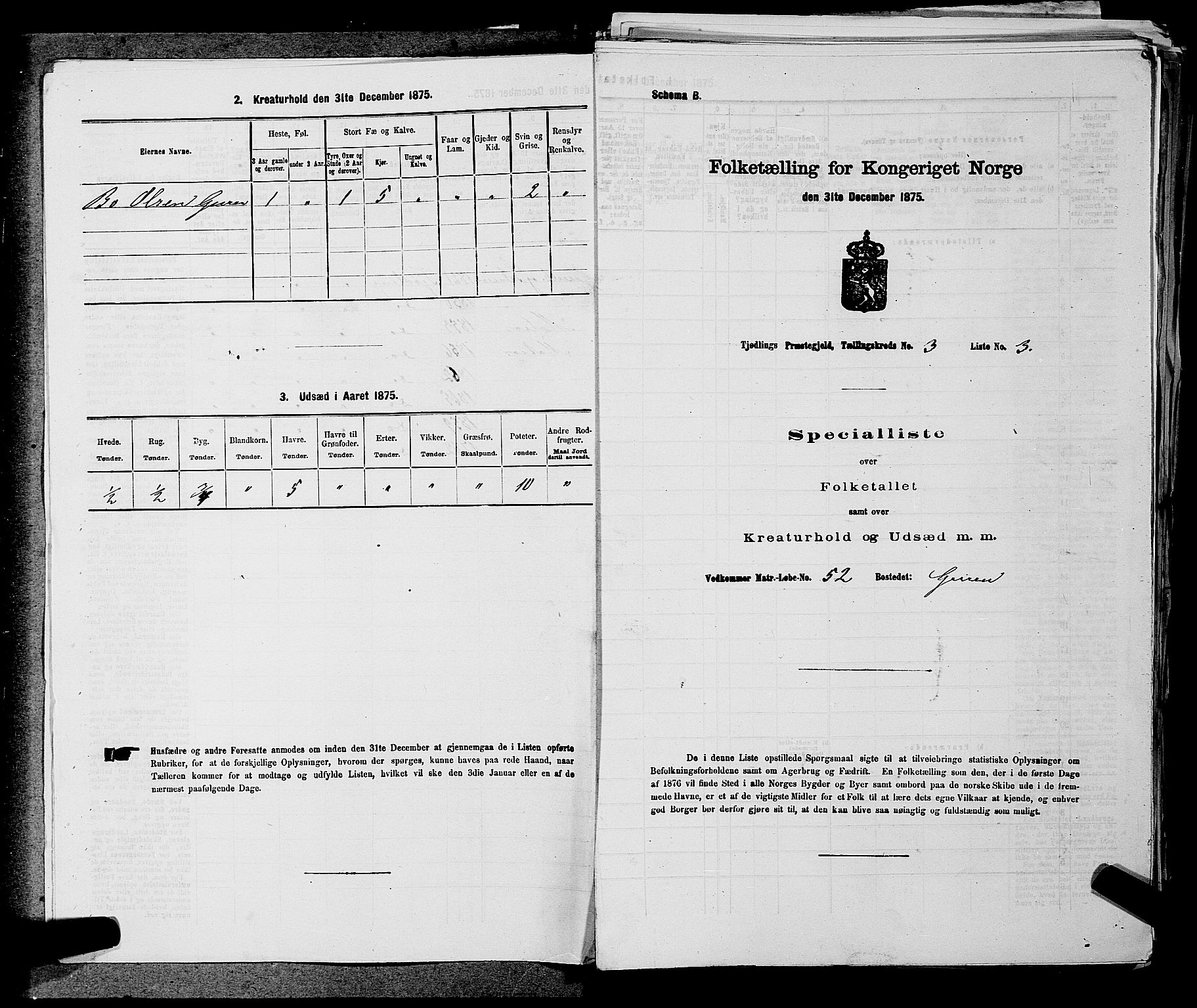 SAKO, 1875 census for 0725P Tjølling, 1875, p. 535