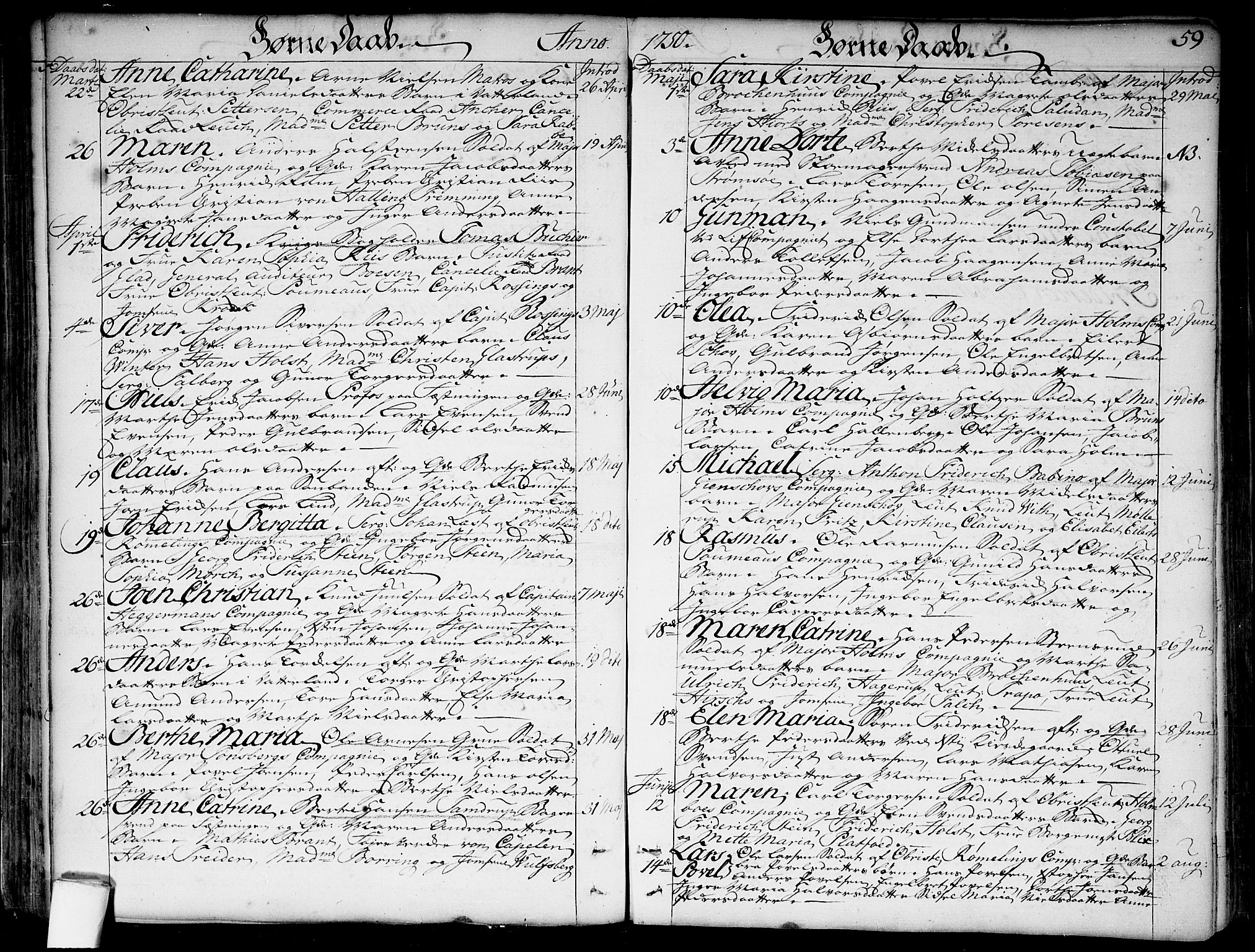 Garnisonsmenigheten Kirkebøker, AV/SAO-A-10846/F/Fa/L0001: Parish register (official) no. 1, 1734-1756, p. 59
