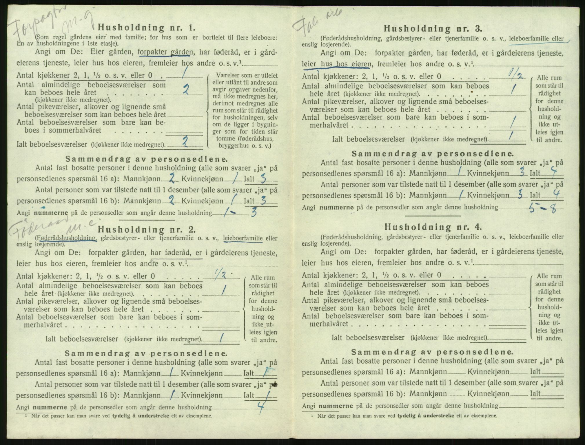 SAT, 1920 census for Borgund, 1920, p. 1953