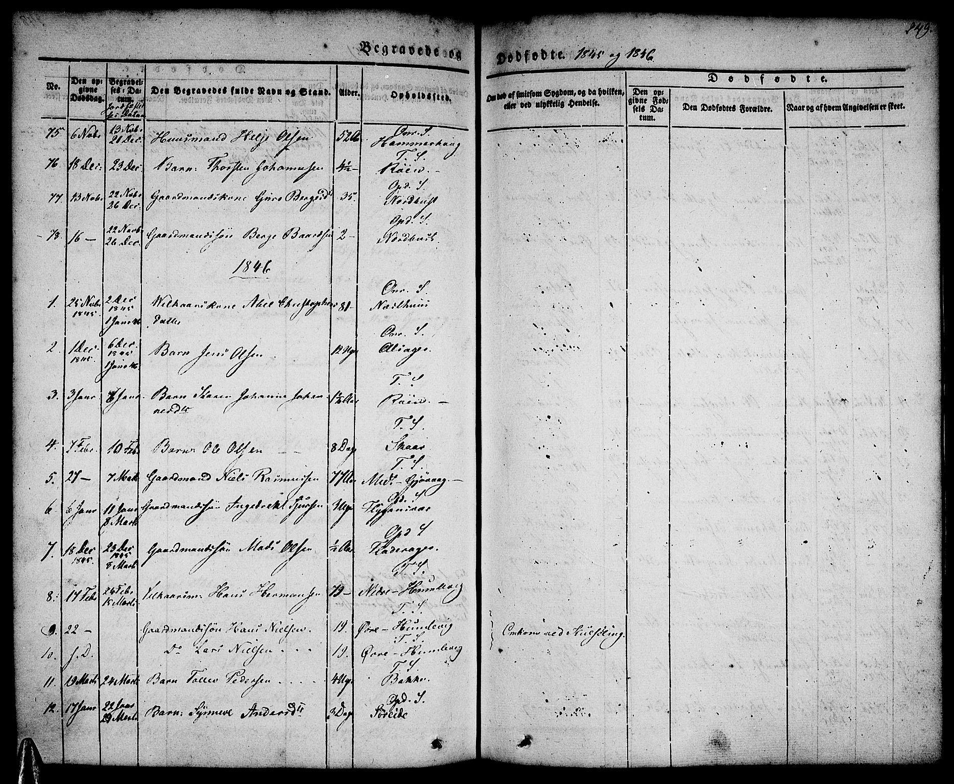 Tysnes sokneprestembete, AV/SAB-A-78601/H/Haa: Parish register (official) no. A 9, 1837-1848, p. 249
