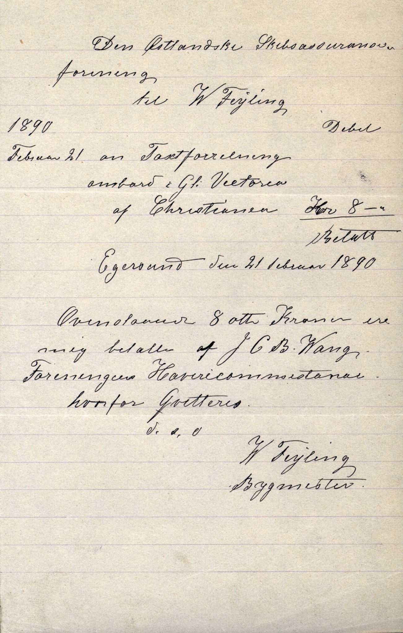 Pa 63 - Østlandske skibsassuranceforening, VEMU/A-1079/G/Ga/L0025/0002: Havaridokumenter / Victoria, St. Petersburg, Windsor, 1890, p. 29