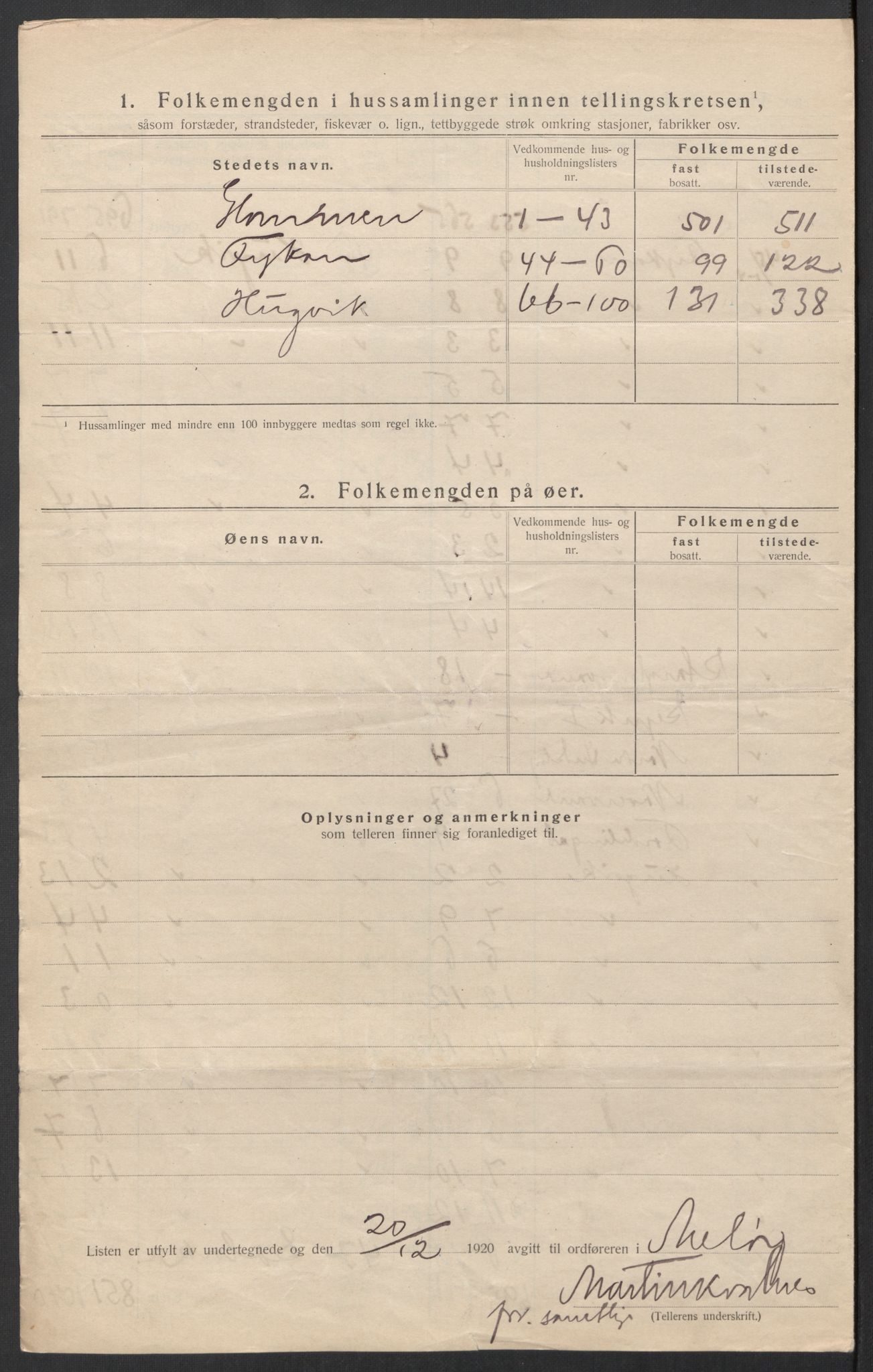 SAT, 1920 census for Meløy, 1920, p. 41