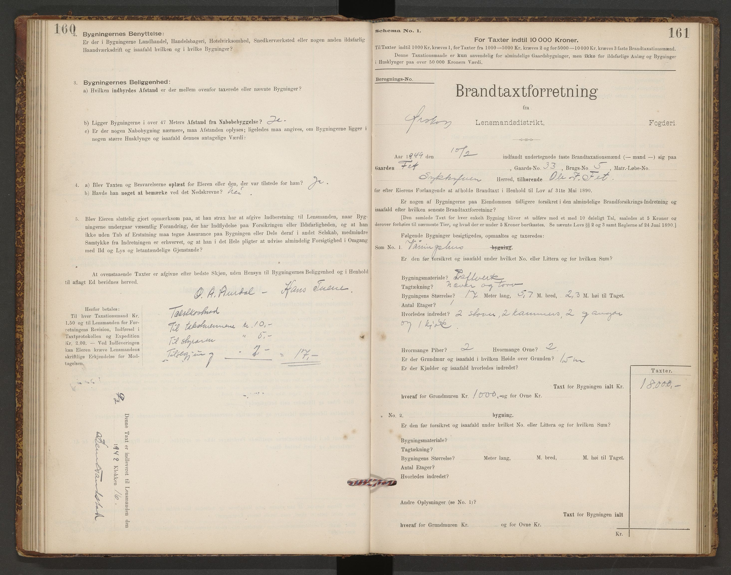Norges Brannkasse Ørskog, AV/SAT-A-5493/Fb/L0001: Branntakstprotokoll, 1921-1949, p. 160-161