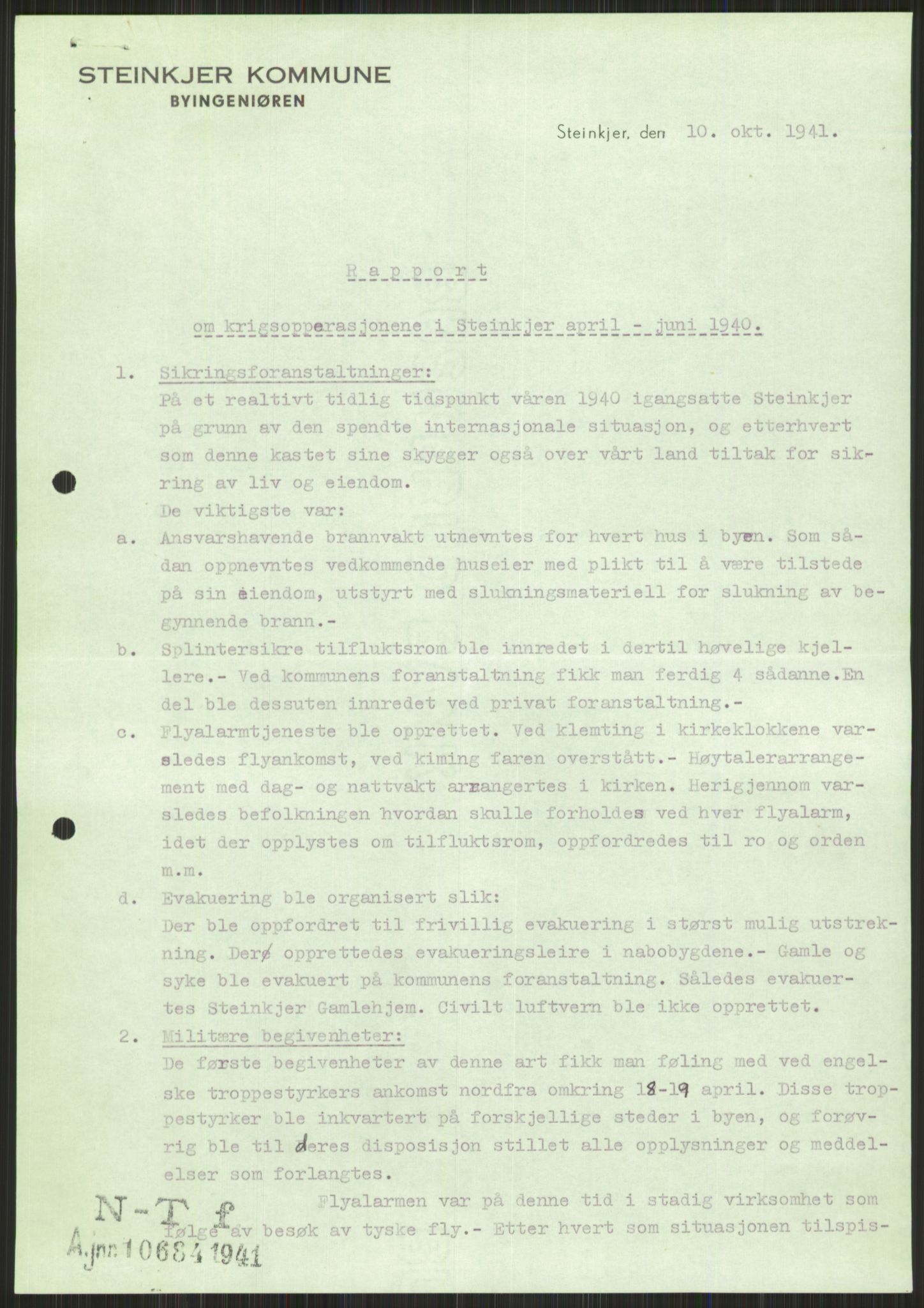 Forsvaret, Forsvarets krigshistoriske avdeling, AV/RA-RAFA-2017/Y/Ya/L0016: II-C-11-31 - Fylkesmenn.  Rapporter om krigsbegivenhetene 1940., 1940, p. 576