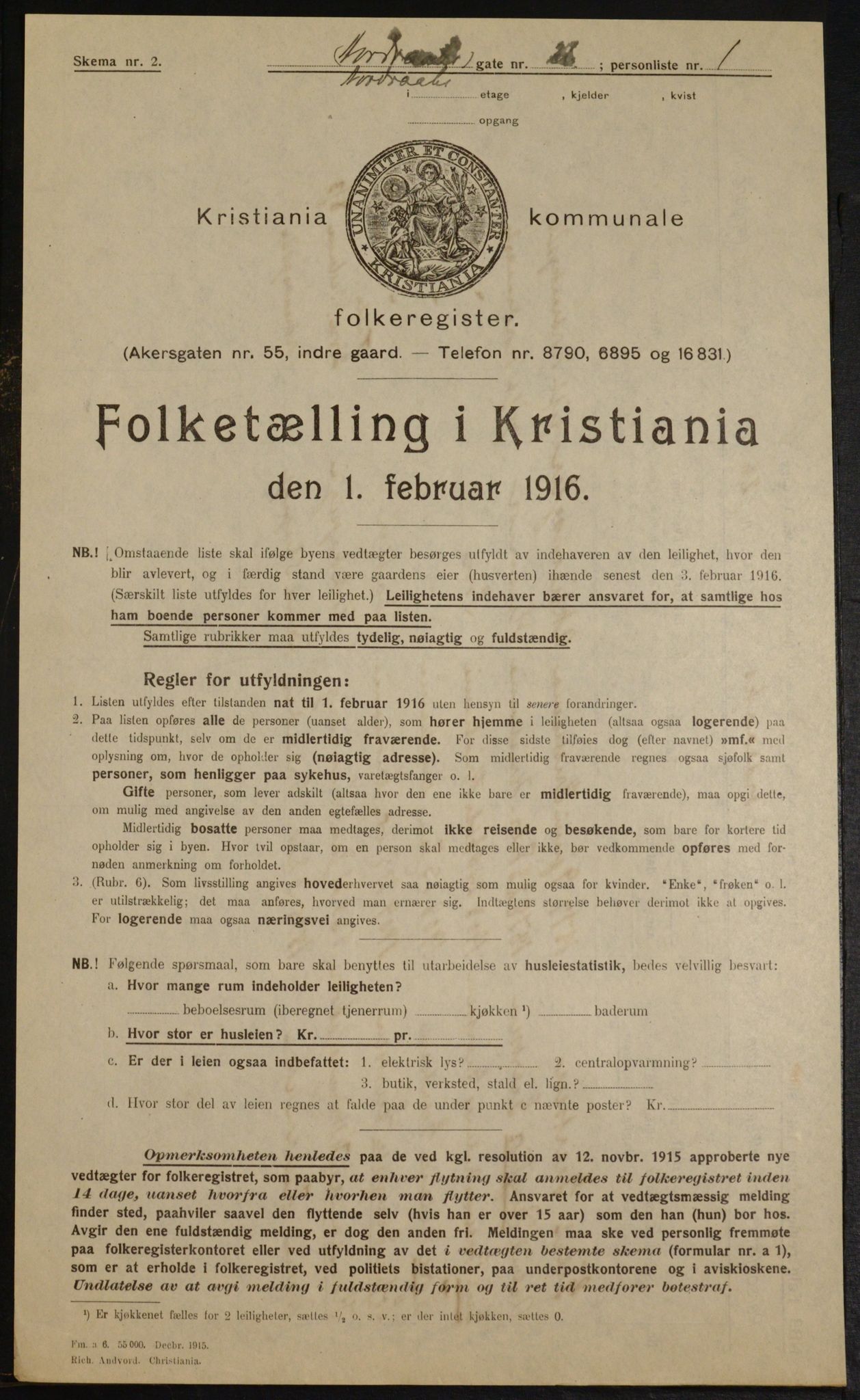 OBA, Municipal Census 1916 for Kristiania, 1916, p. 75202