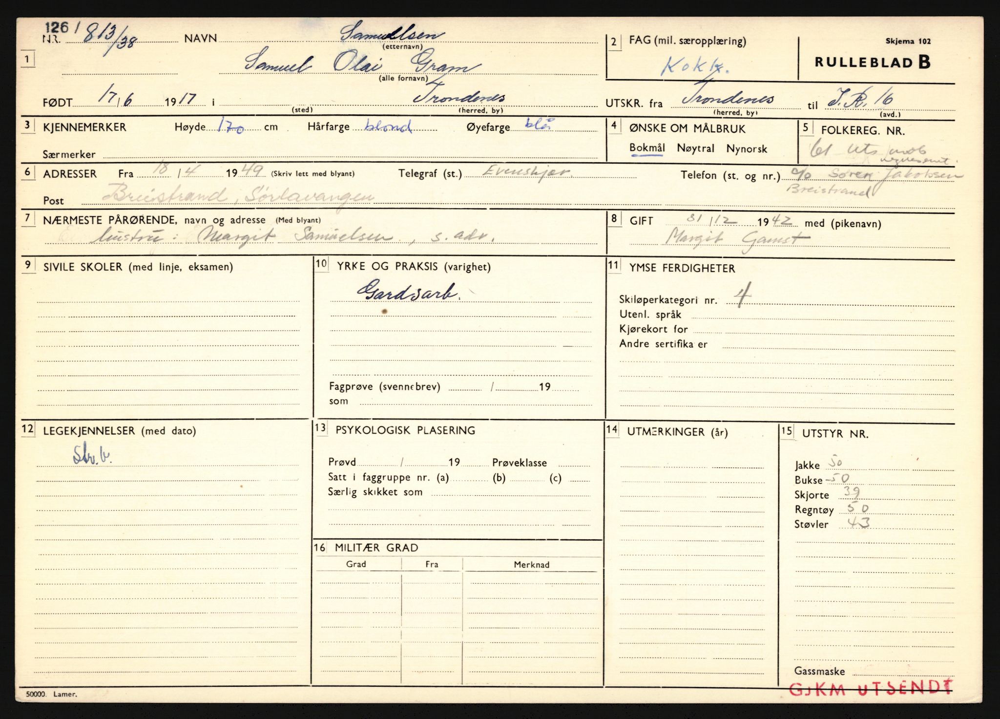 Forsvaret, Troms infanteriregiment nr. 16, AV/RA-RAFA-3146/P/Pa/L0022: Rulleblad for regimentets menige mannskaper, årsklasse 1938, 1938, p. 1457