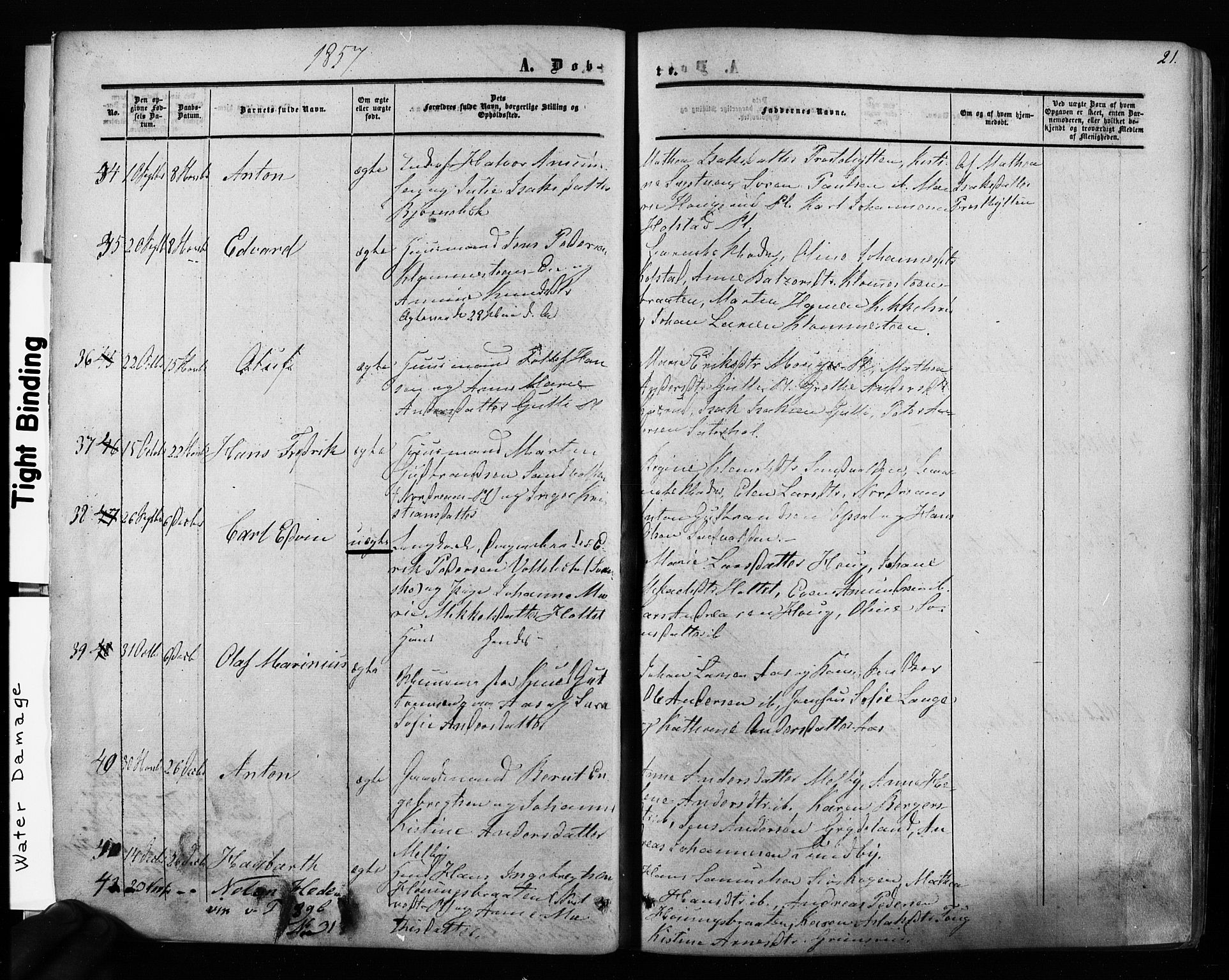 Ås prestekontor Kirkebøker, AV/SAO-A-10894/F/Fa/L0007: Parish register (official) no. I 7, 1854-1870, p. 21