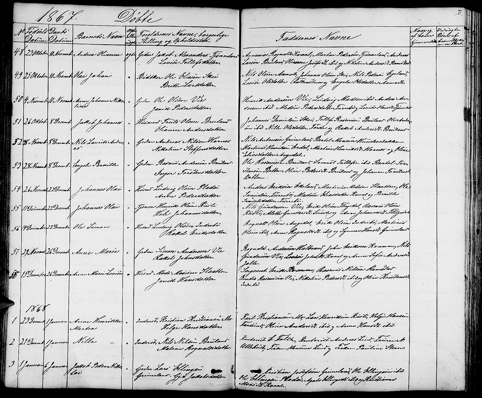 Førde sokneprestembete, SAB/A-79901/H/Hab/Haba/L0001: Parish register (copy) no. A 1, 1853-1880, p. 76