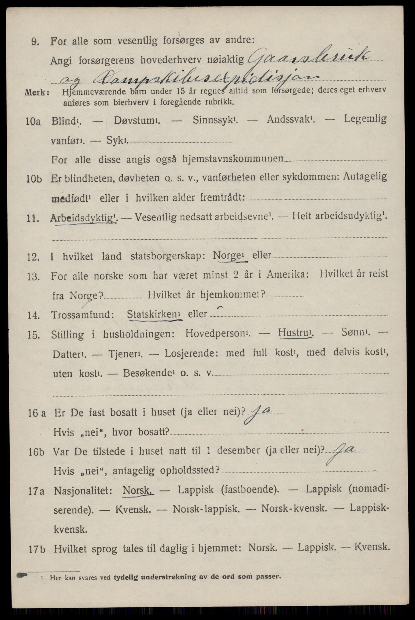 SAT, 1920 census for Buksnes, 1920, p. 3402