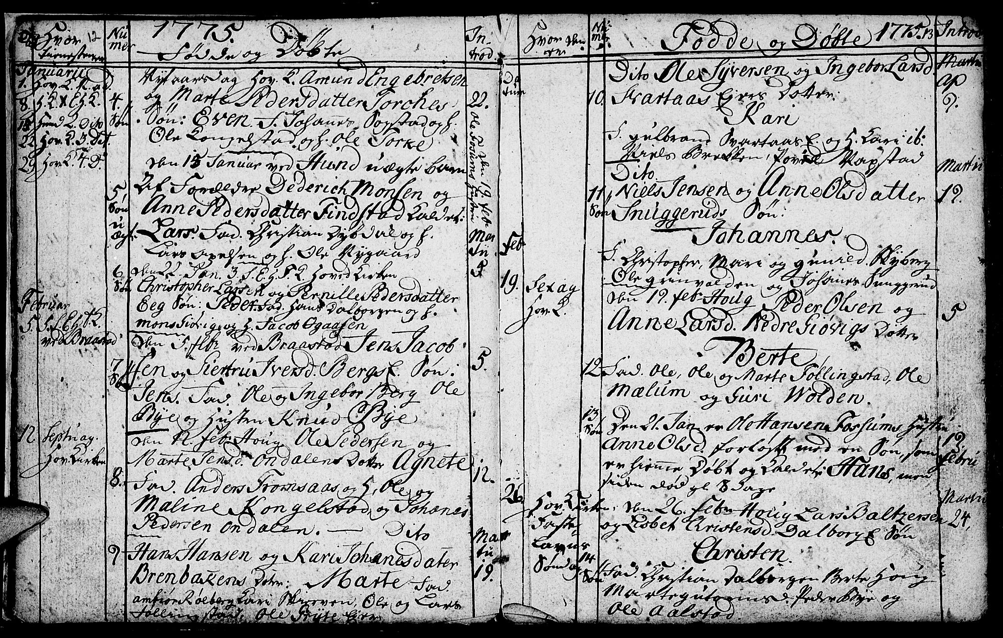 Vardal prestekontor, SAH/PREST-100/H/Ha/Hab/L0001: Parish register (copy) no. 1, 1771-1790, p. 12-13