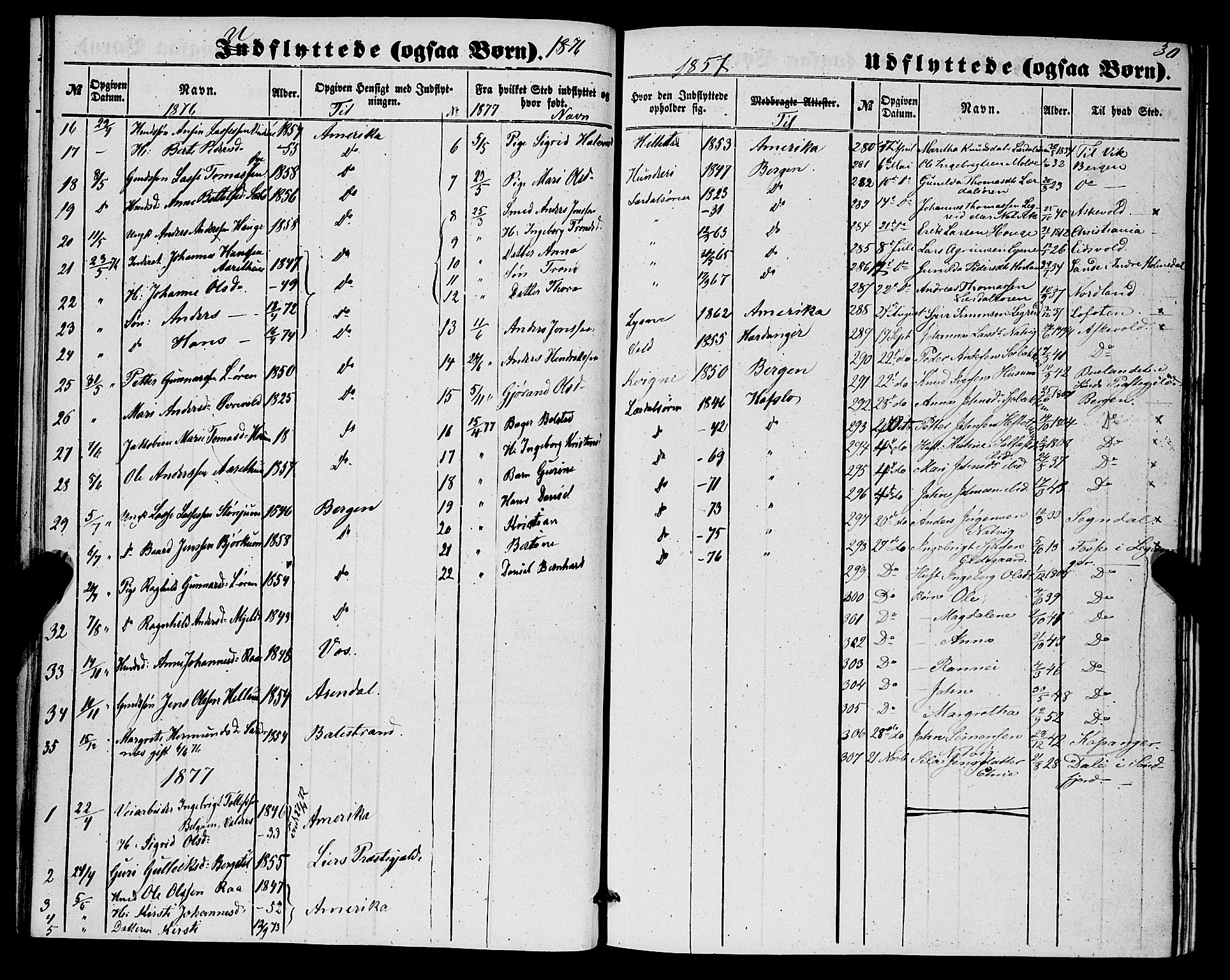 Lærdal sokneprestembete, AV/SAB-A-81201: Parish register (official) no. A 17, 1851-1877, p. 30