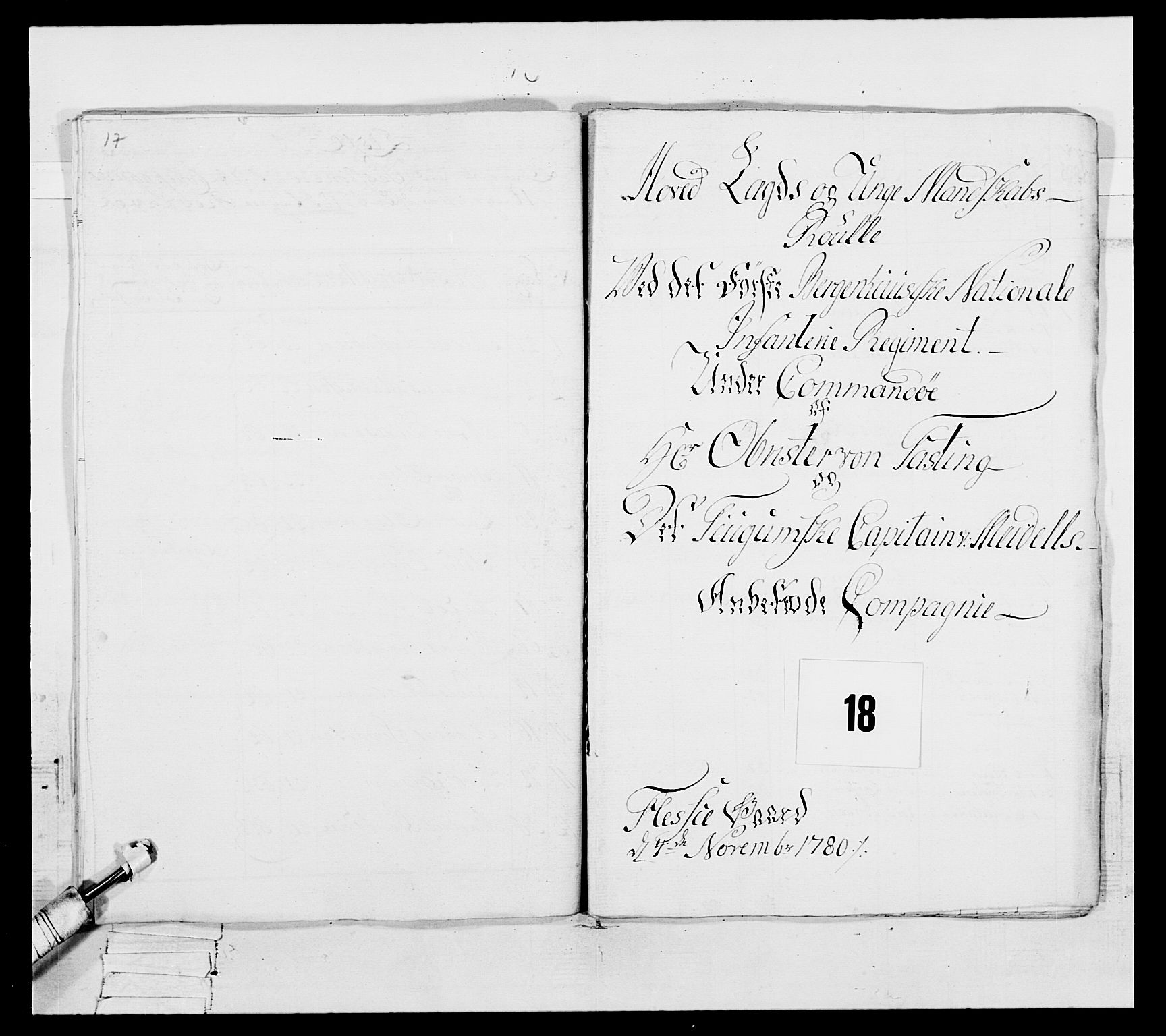 Generalitets- og kommissariatskollegiet, Det kongelige norske kommissariatskollegium, AV/RA-EA-5420/E/Eh/L0091: 1. Bergenhusiske nasjonale infanteriregiment, 1780-1783, p. 370