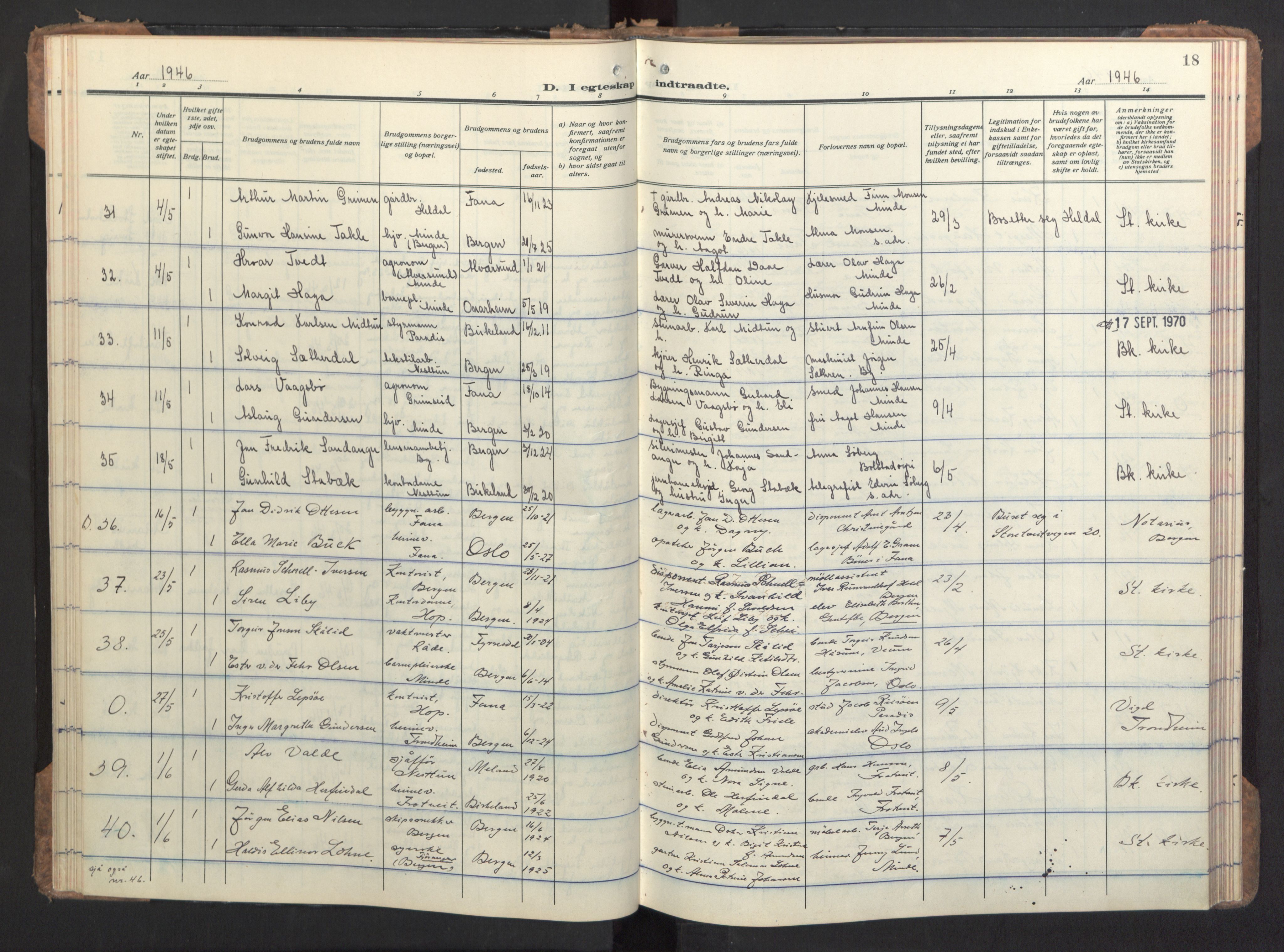 Birkeland Sokneprestembete, SAB/A-74601/H/Haa/Haac/L0001: Parish register (official) no. C 1, 1944-1954, p. 18