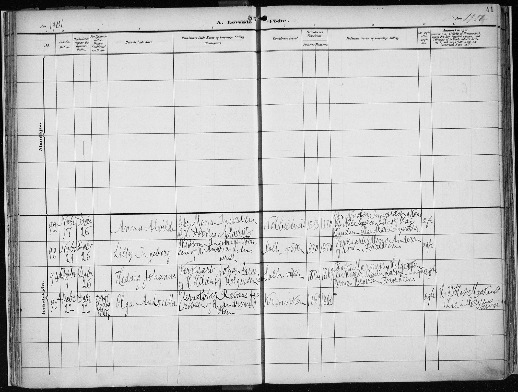 Årstad Sokneprestembete, AV/SAB-A-79301/H/Haa/L0002: Parish register (official) no. A 2, 1899-1914, p. 41