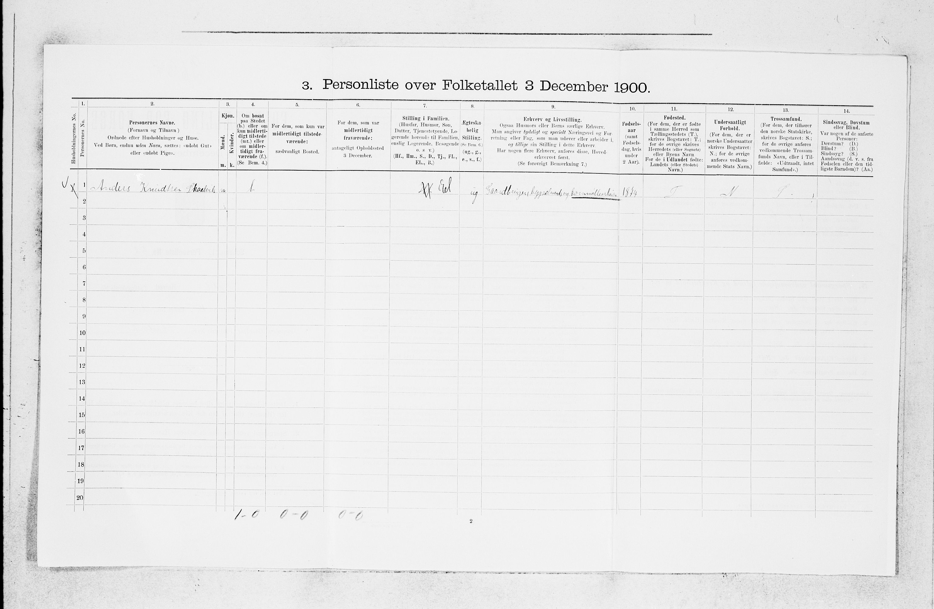 SAB, 1900 census for Fjell, 1900, p. 272