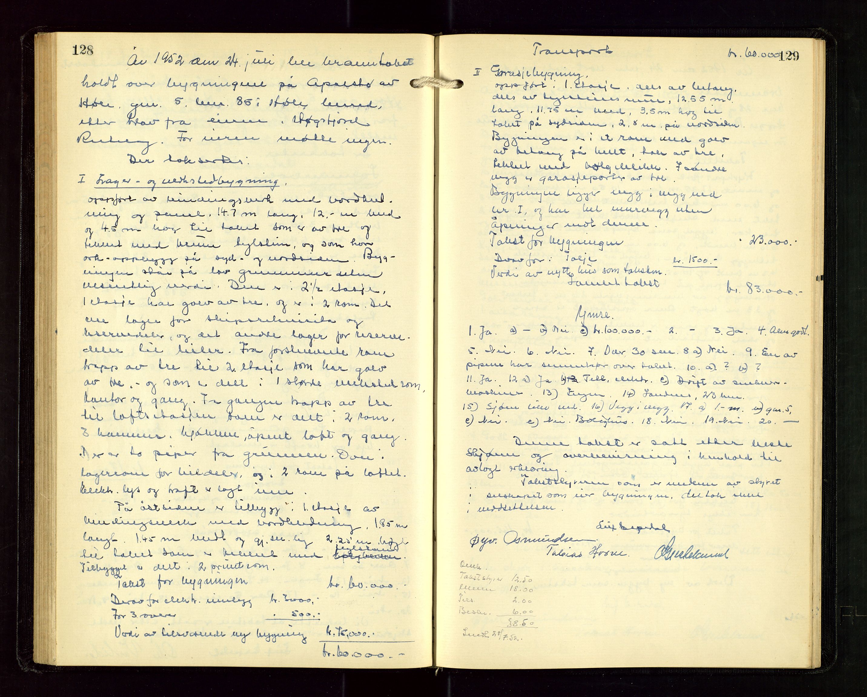 Høle og Forsand lensmannskontor, AV/SAST-A-100127/Goa/L0003: "Brandtakstprotokoll", 1936-1953, p. 128-129