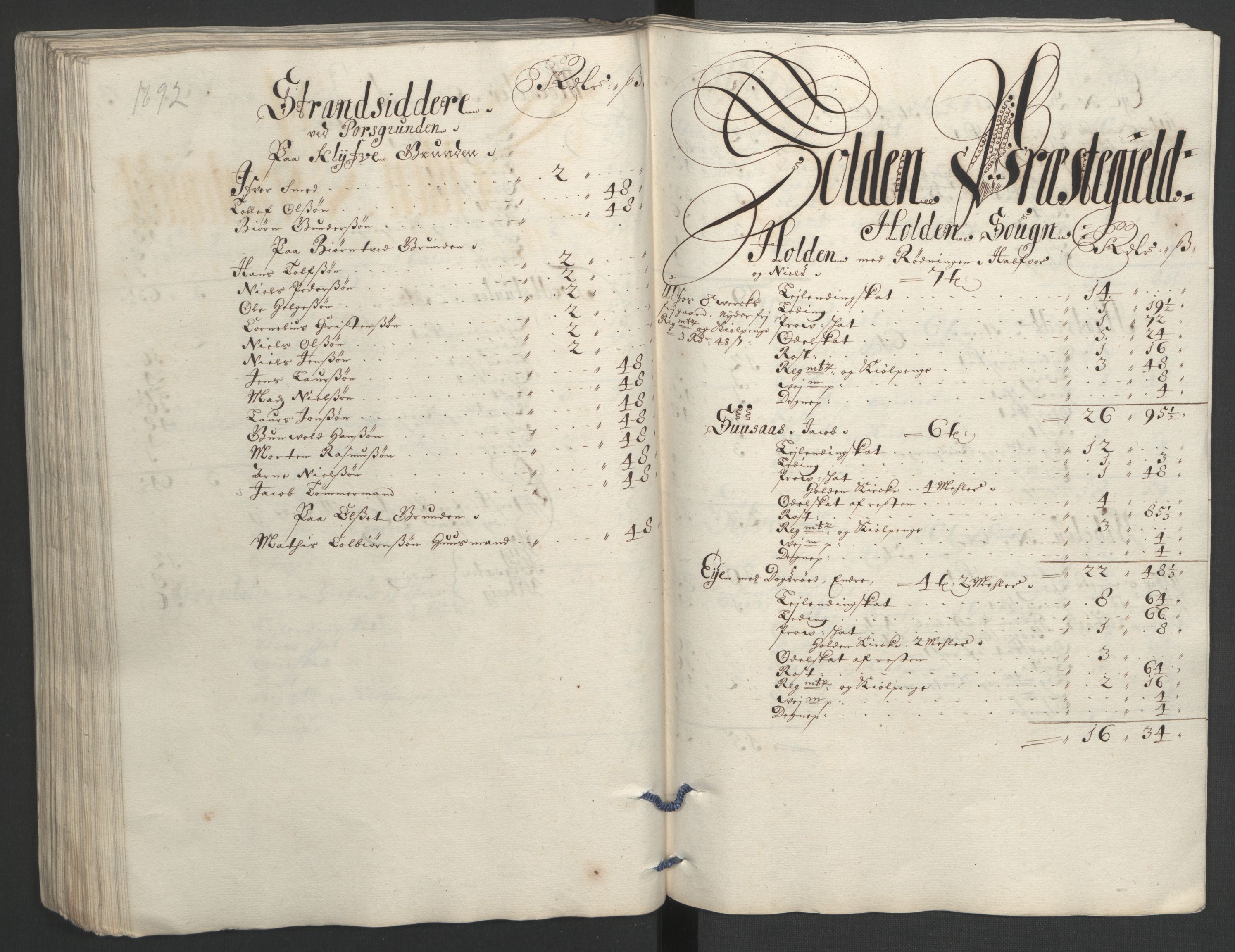 Rentekammeret inntil 1814, Reviderte regnskaper, Fogderegnskap, AV/RA-EA-4092/R35/L2090: Fogderegnskap Øvre og Nedre Telemark, 1692, p. 216