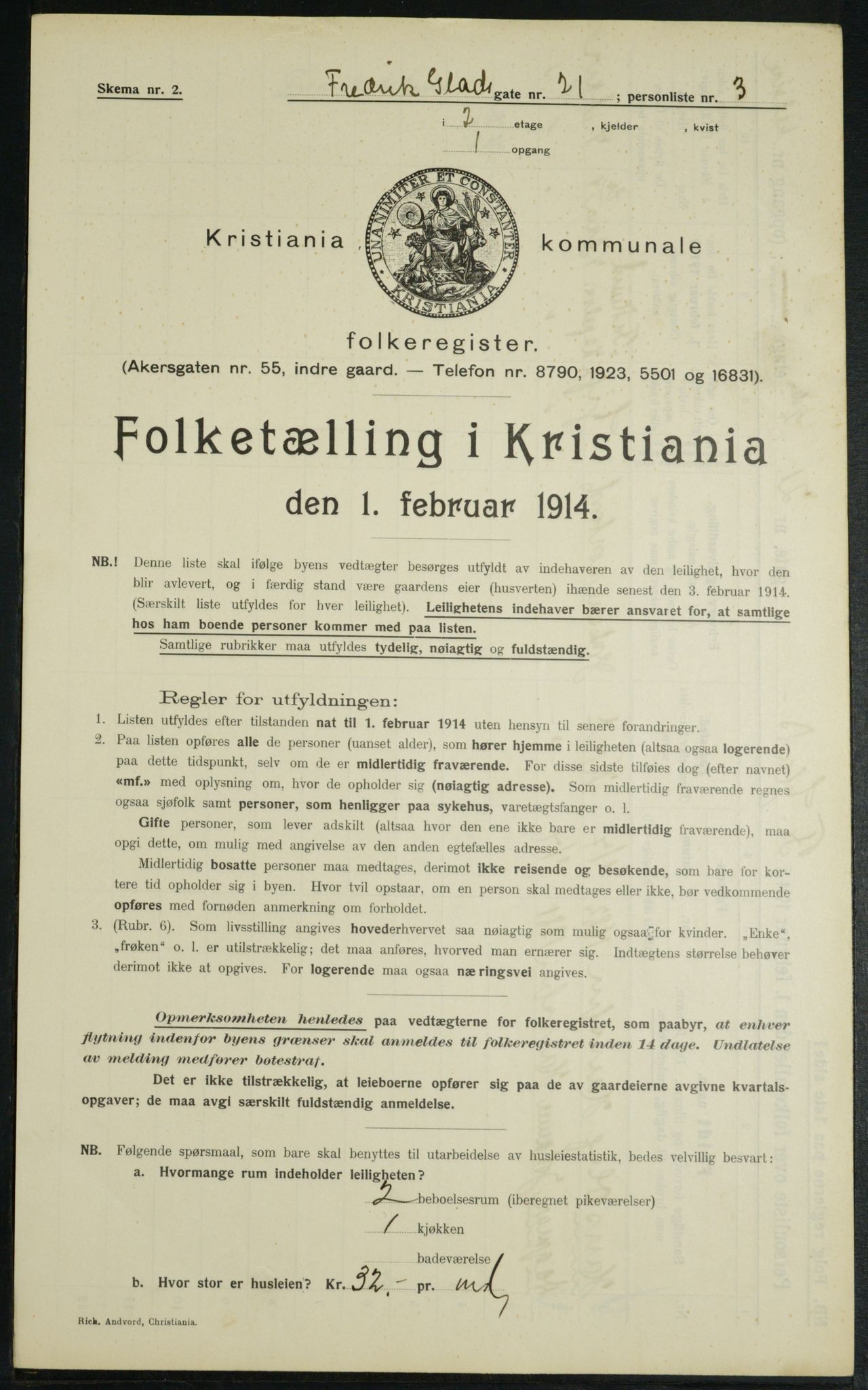 OBA, Municipal Census 1914 for Kristiania, 1914, p. 26782