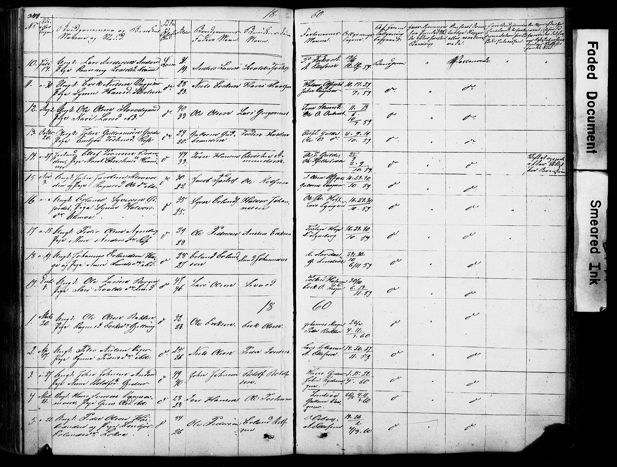 Lom prestekontor, SAH/PREST-070/L/L0012: Parish register (copy) no. 12, 1845-1873, p. 340-341